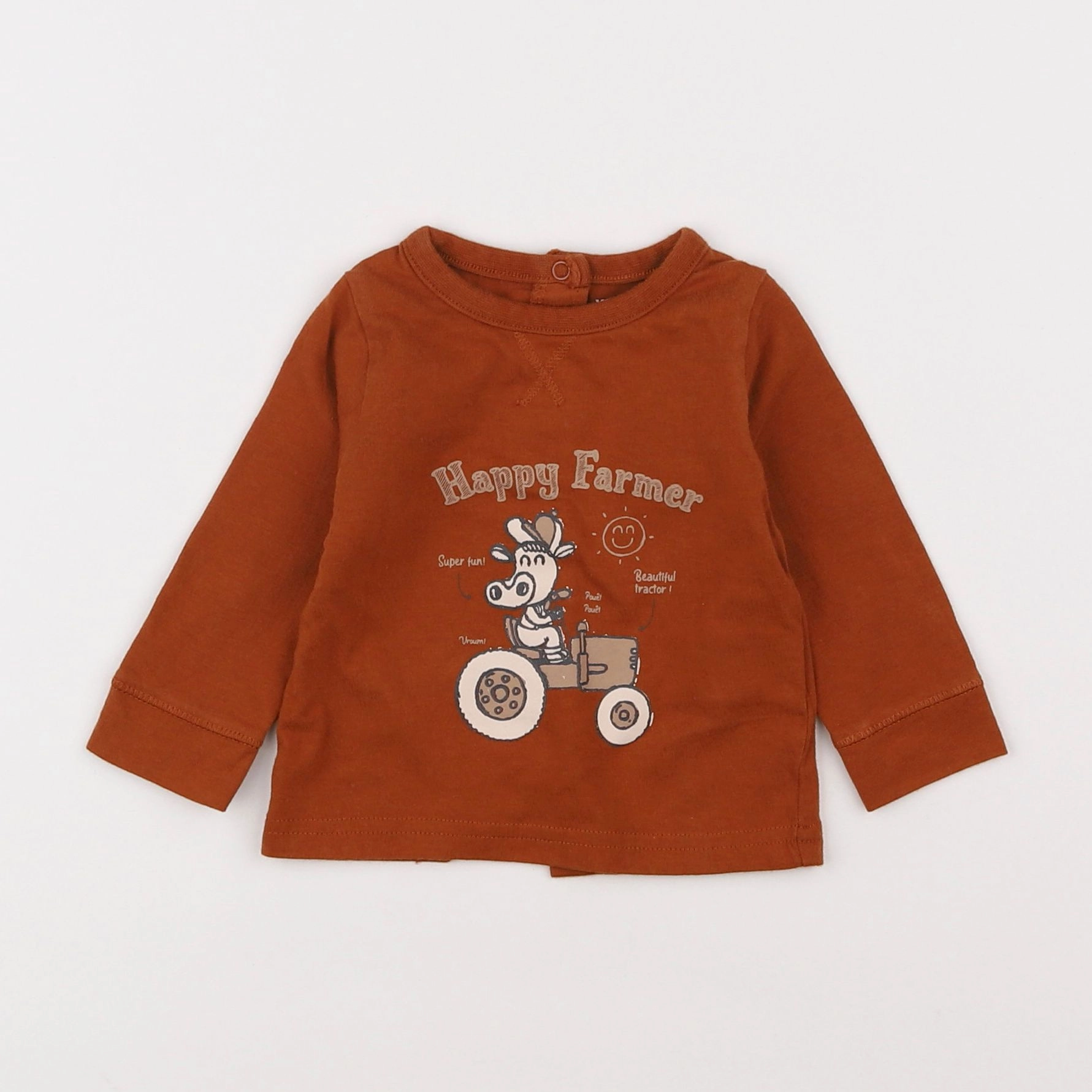 Vertbaudet - tee-shirt marron - 3 mois