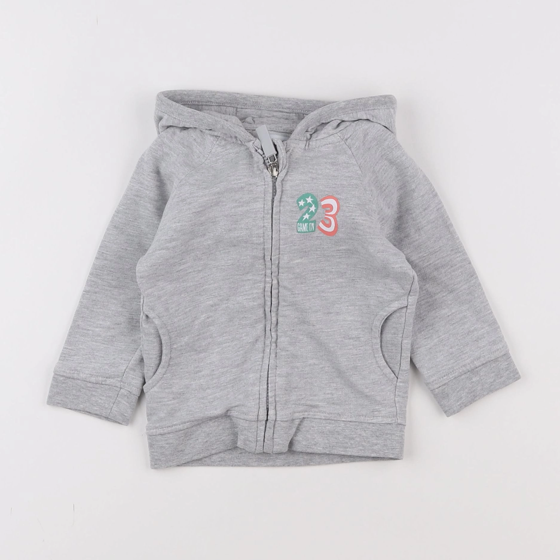 Vertbaudet - sweat gris - 9 mois