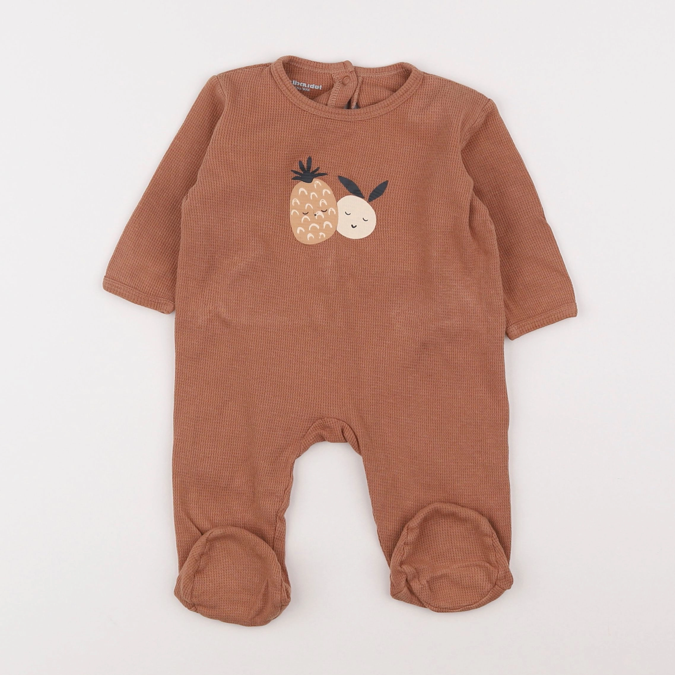 Vertbaudet - pyjama coton marron - 9 mois