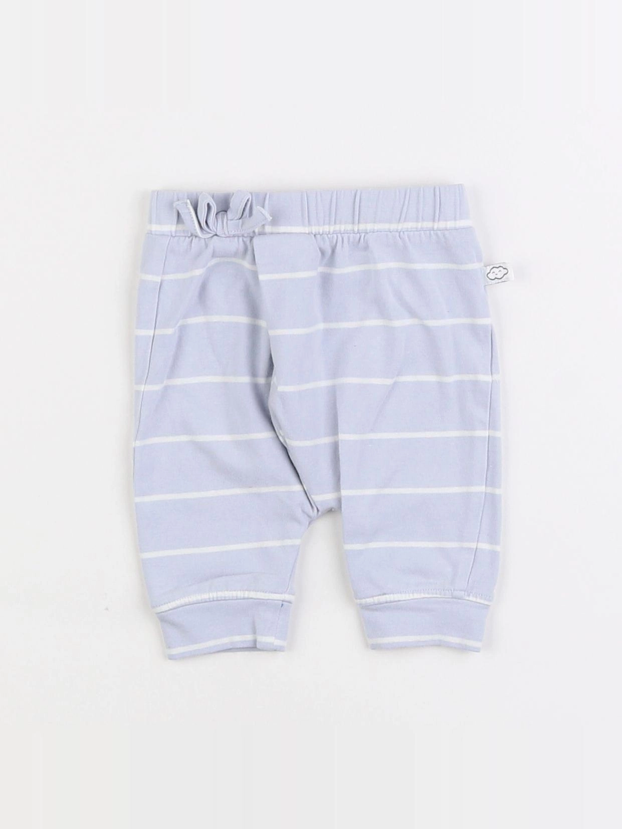 Vertbaudet - pantalon blanc, bleu - 1 mois