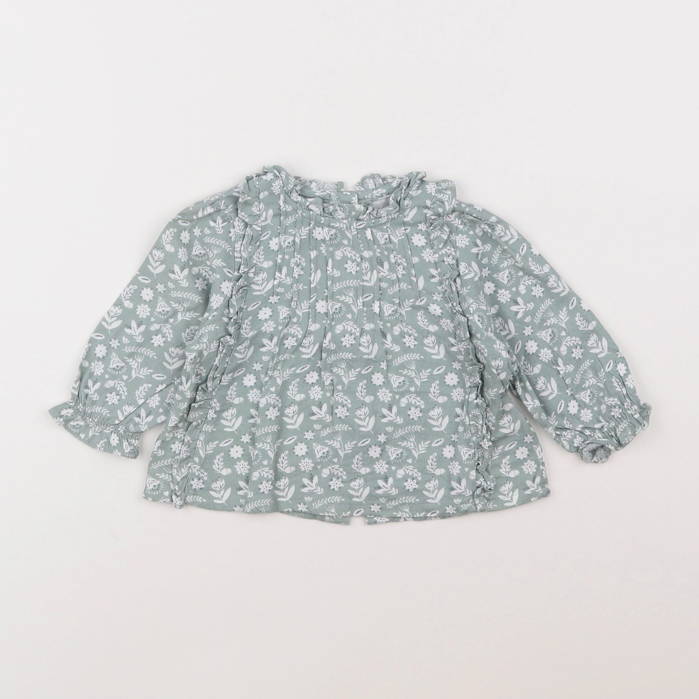 Vertbaudet - blouse vert - 6 mois