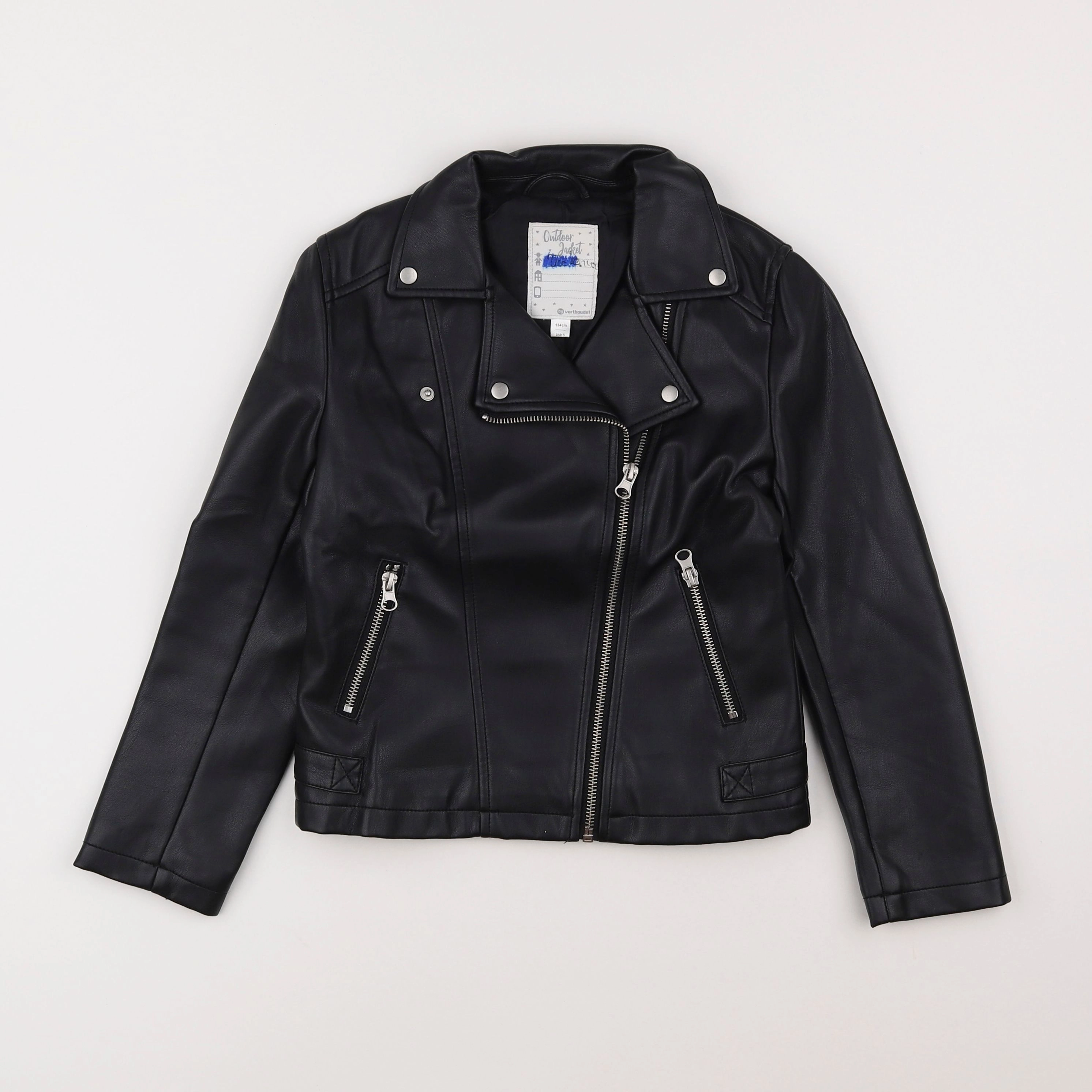 Vertbaudet - veste simili cuir noir - 9 ans