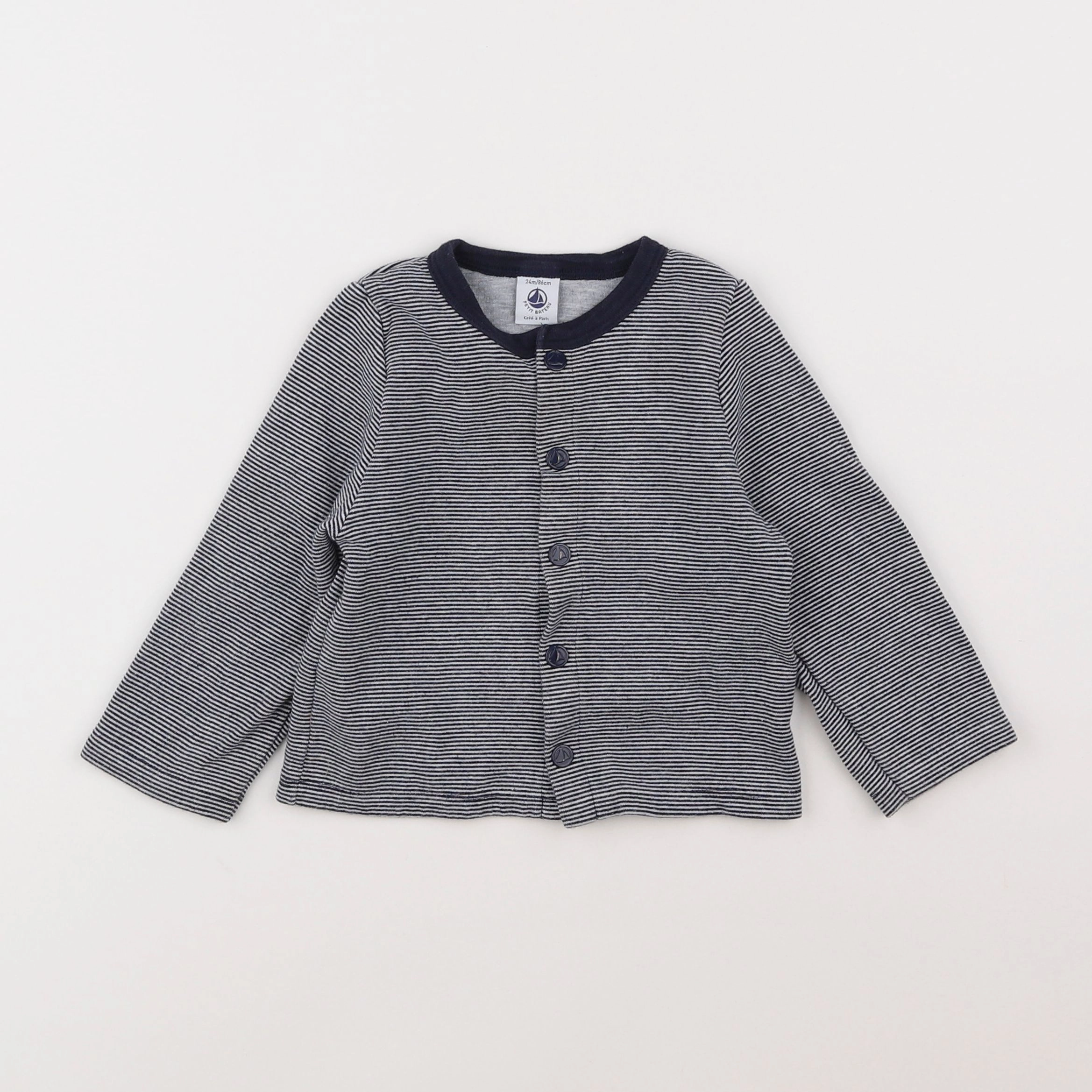 Petit Bateau - sweat bleu - 2 ans