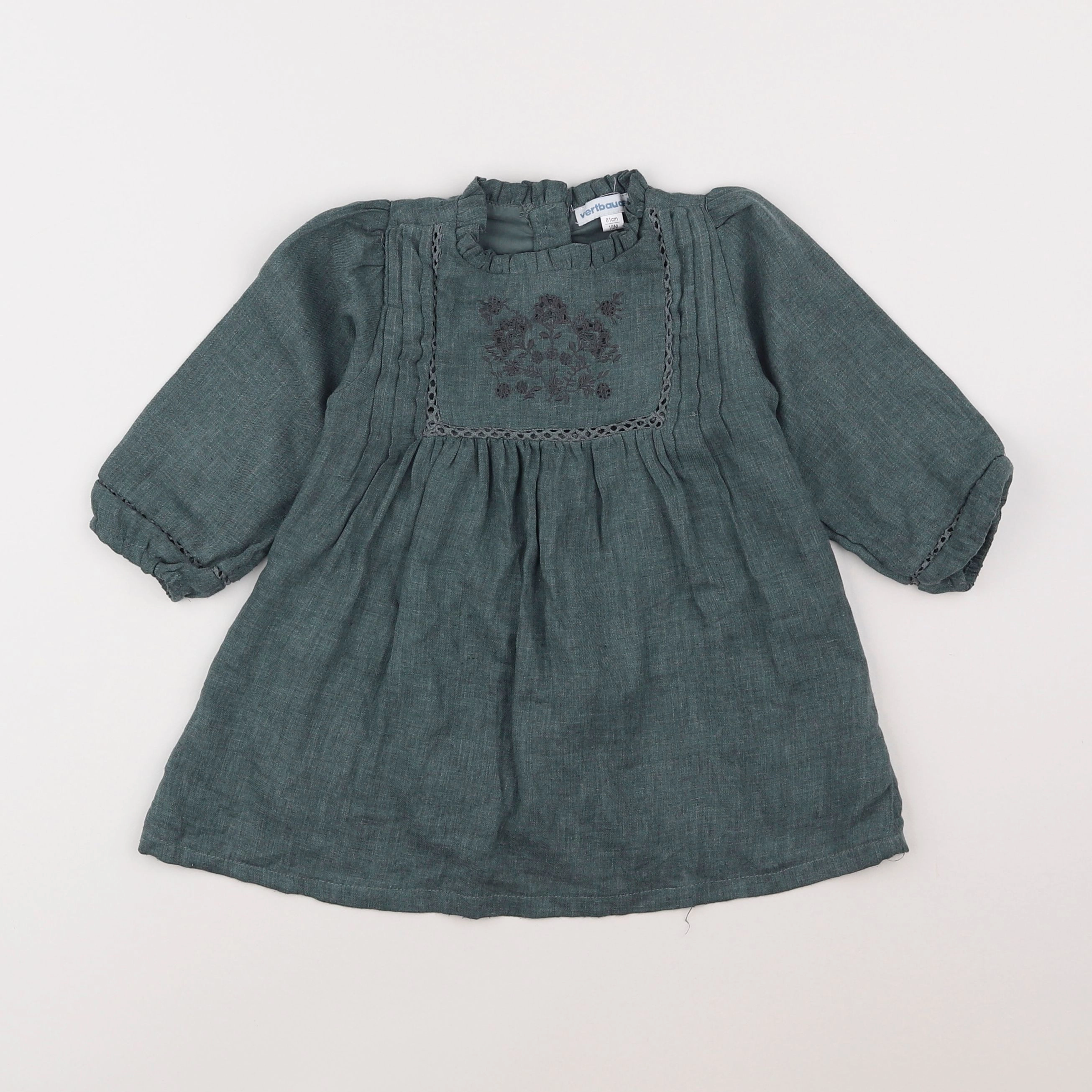 Vertbaudet - robe vert - 18 mois