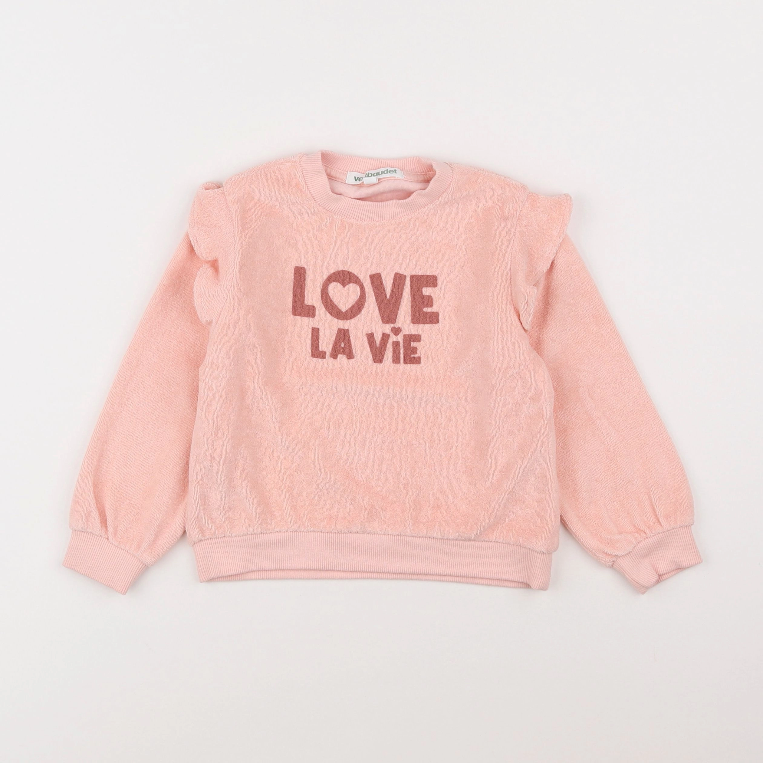 Vertbaudet - sweat rose - 4 ans