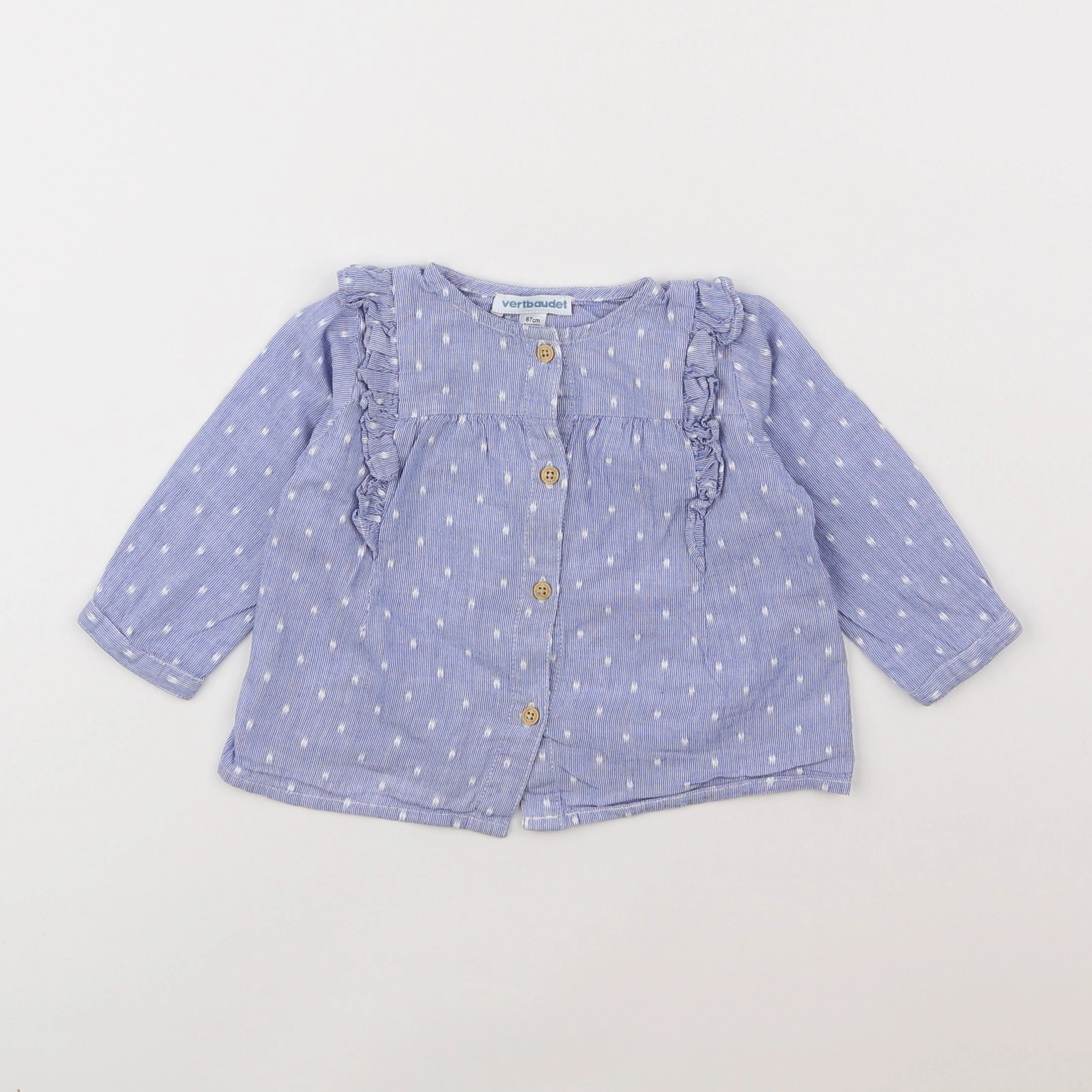 Vertbaudet - blouse bleu - 6 mois