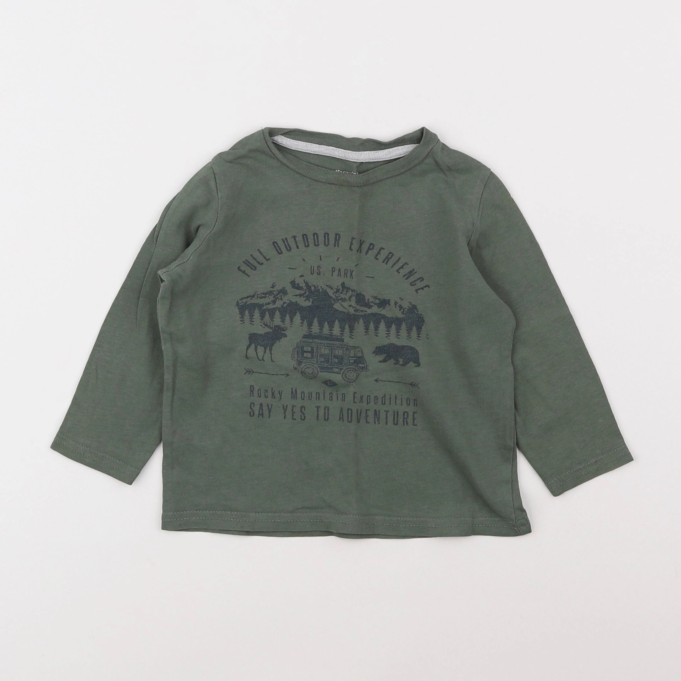 Vertbaudet - tee-shirt vert - 2 ans