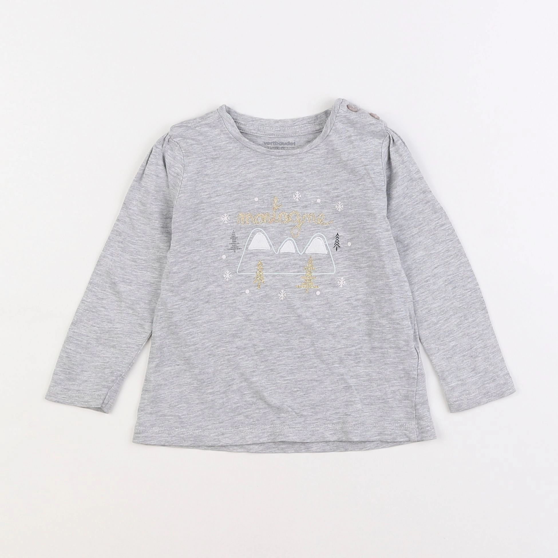Vertbaudet - tee-shirt gris - 12 mois