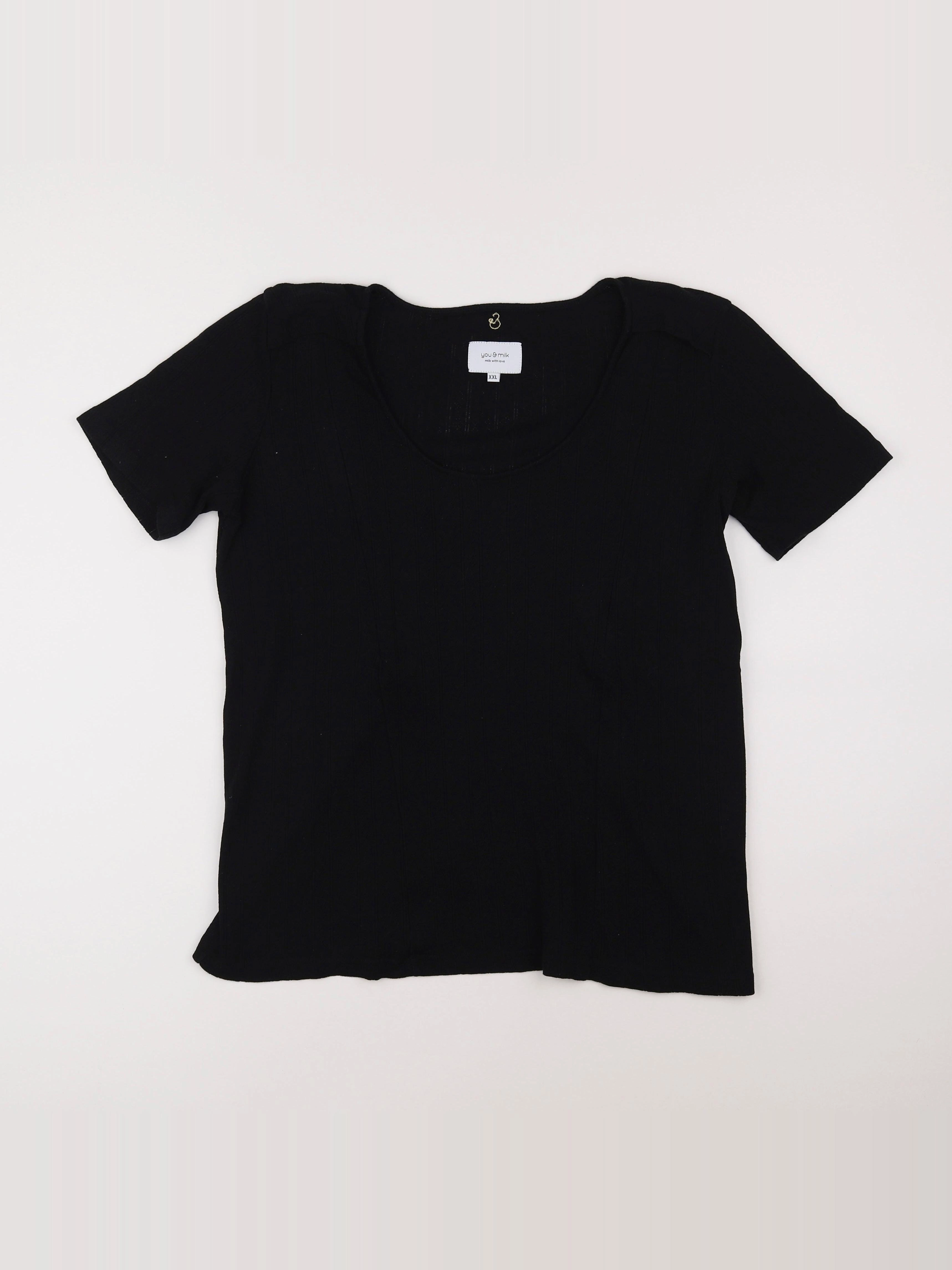 You and milk - tee-shirt grossesse noir - 46