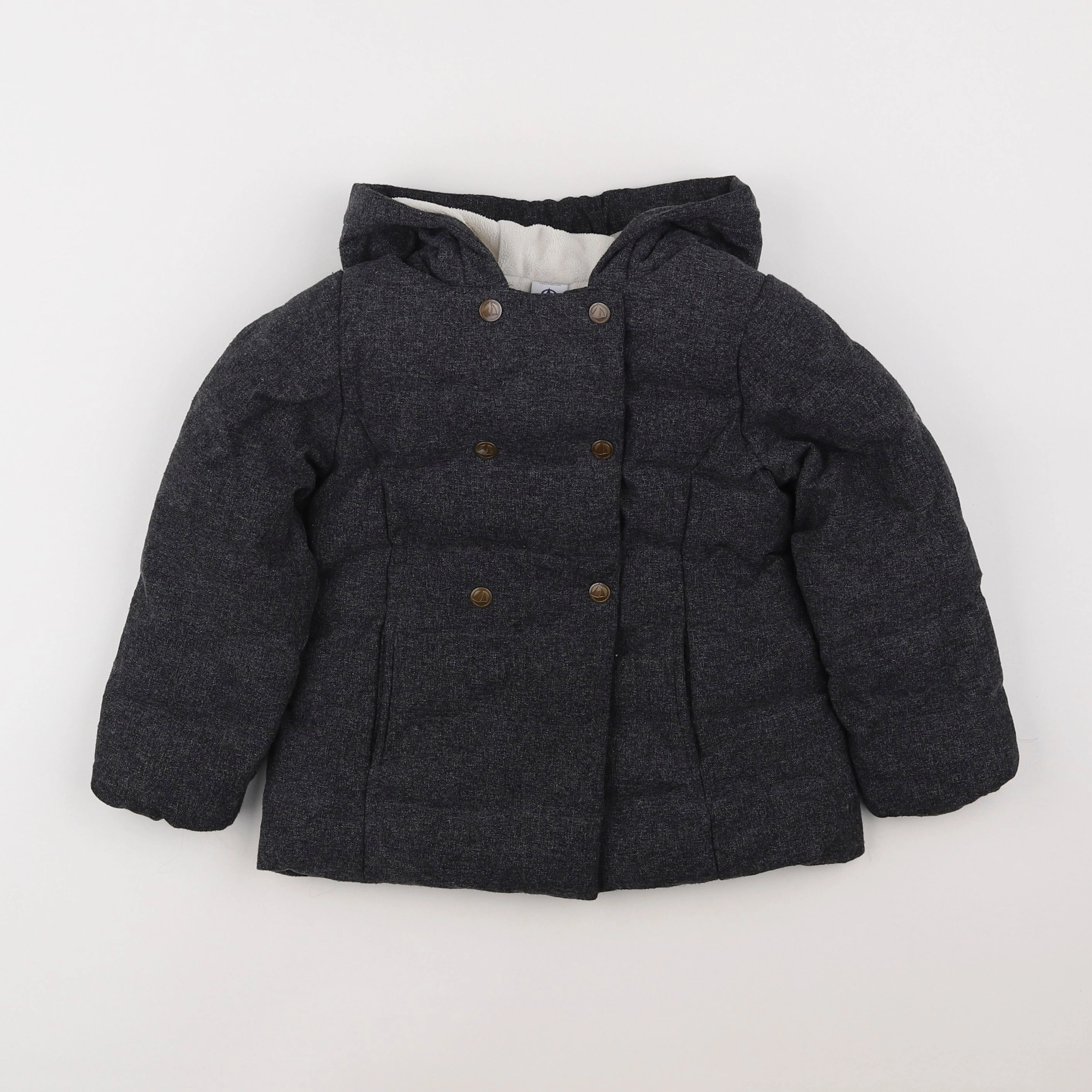 Petit Bateau - doudoune gris - 4 ans