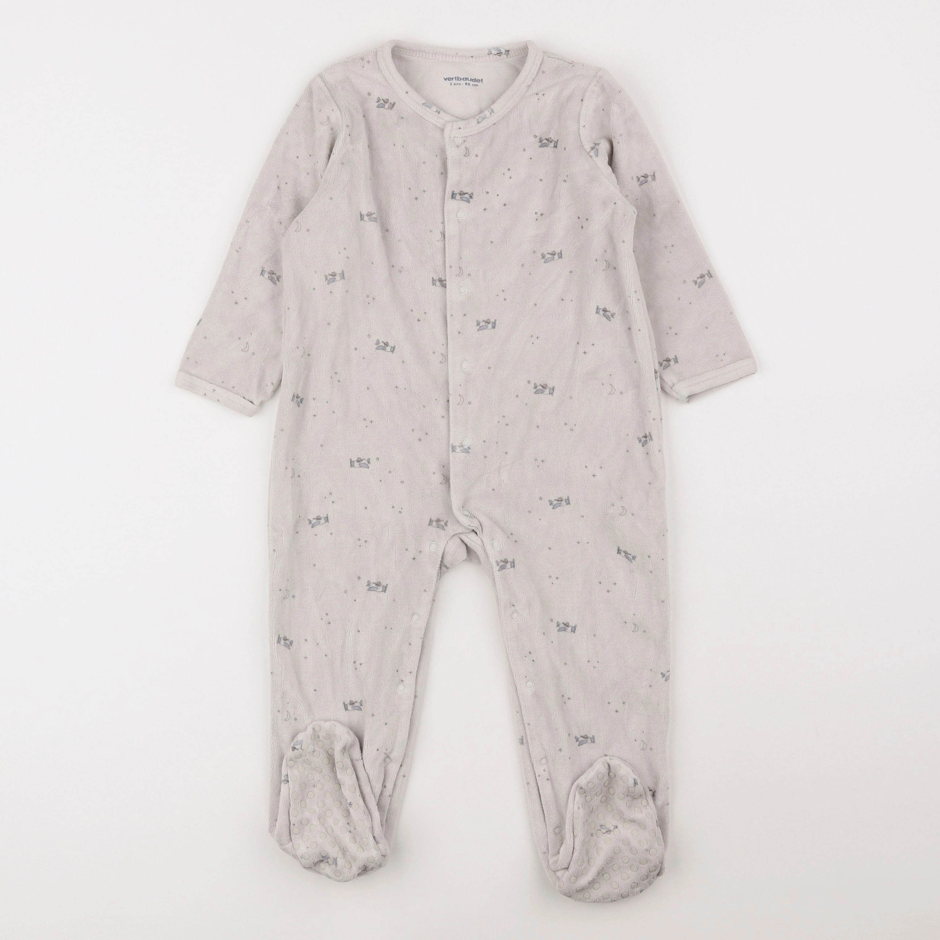 Vertbaudet - pyjama velours beige - 2 ans