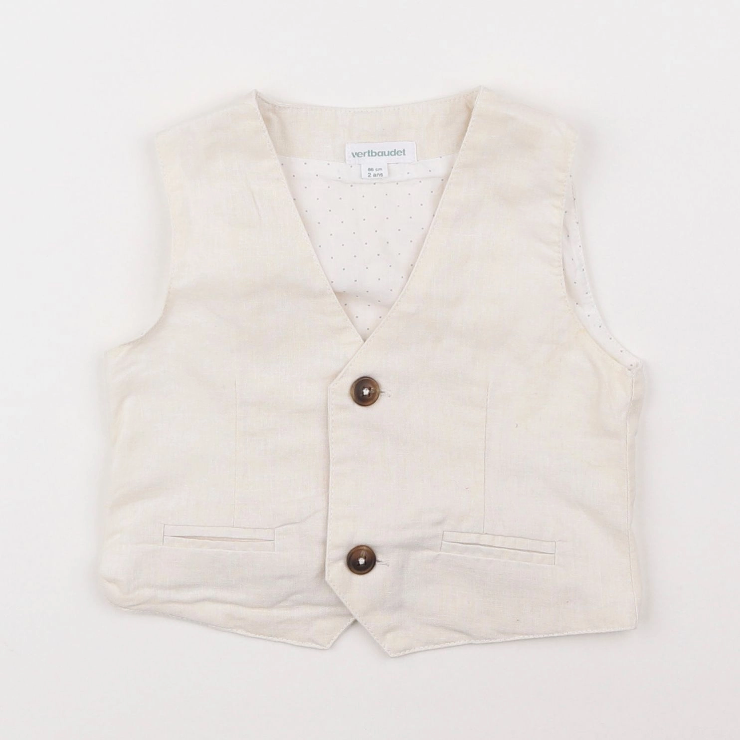 Vertbaudet - gilet beige - 2 ans