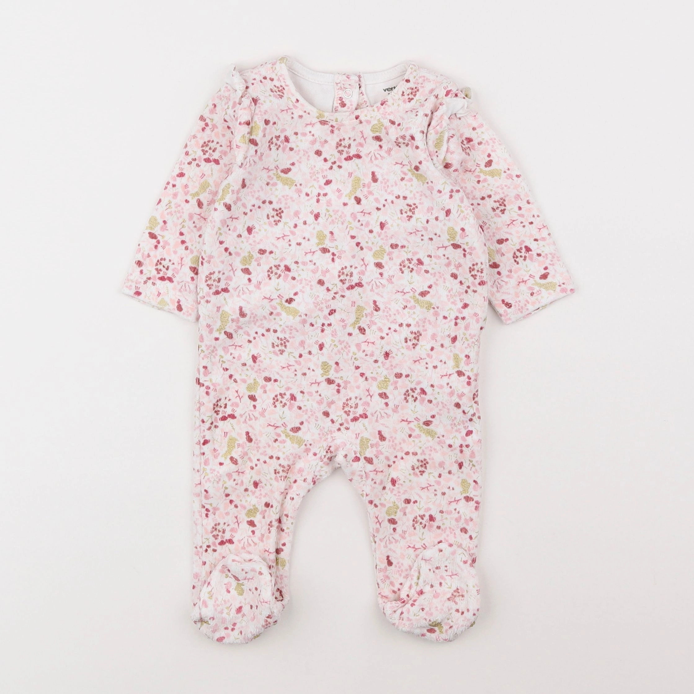 Vertbaudet - pyjama velours multicolore - 3 mois