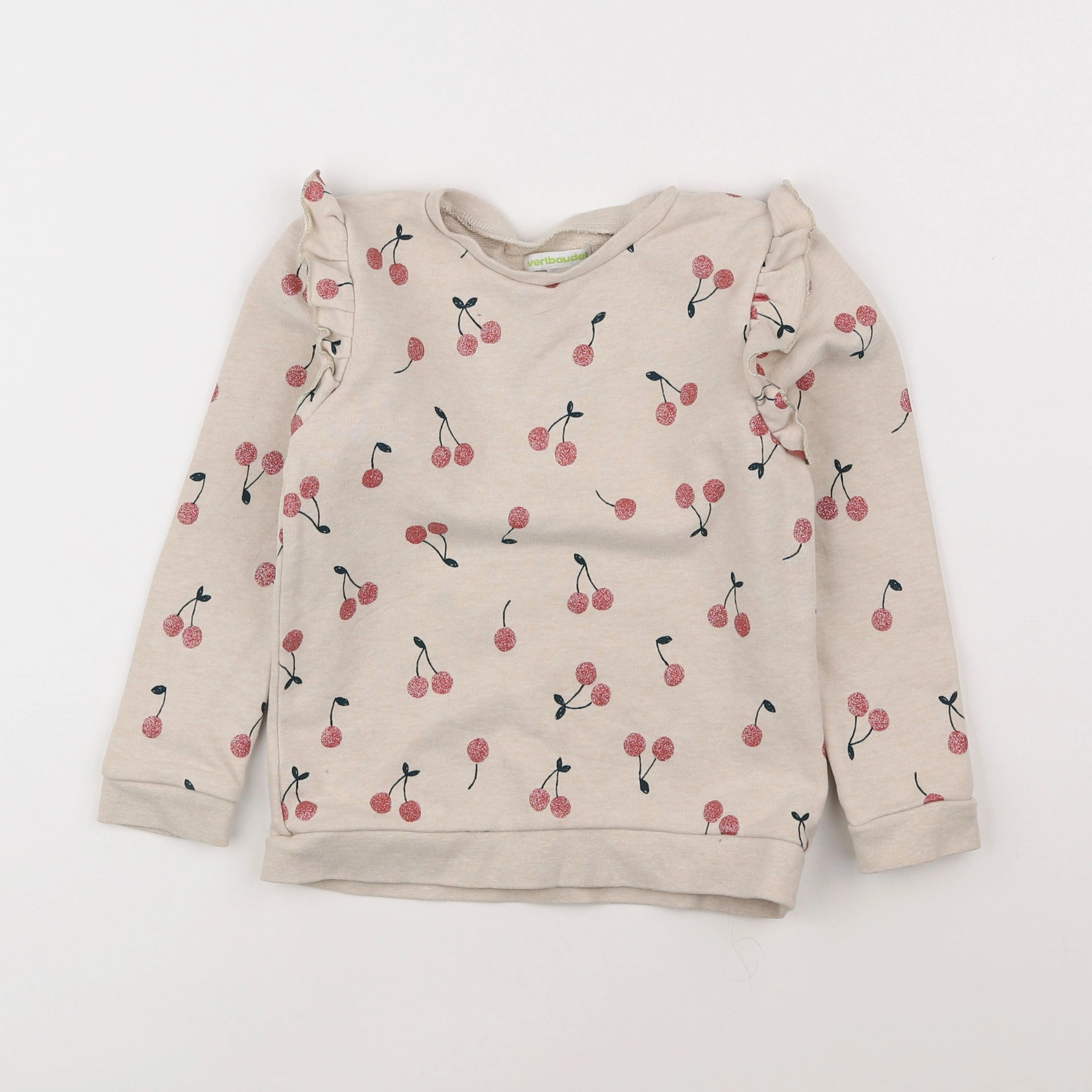 Vertbaudet - sweat beige - 6 ans