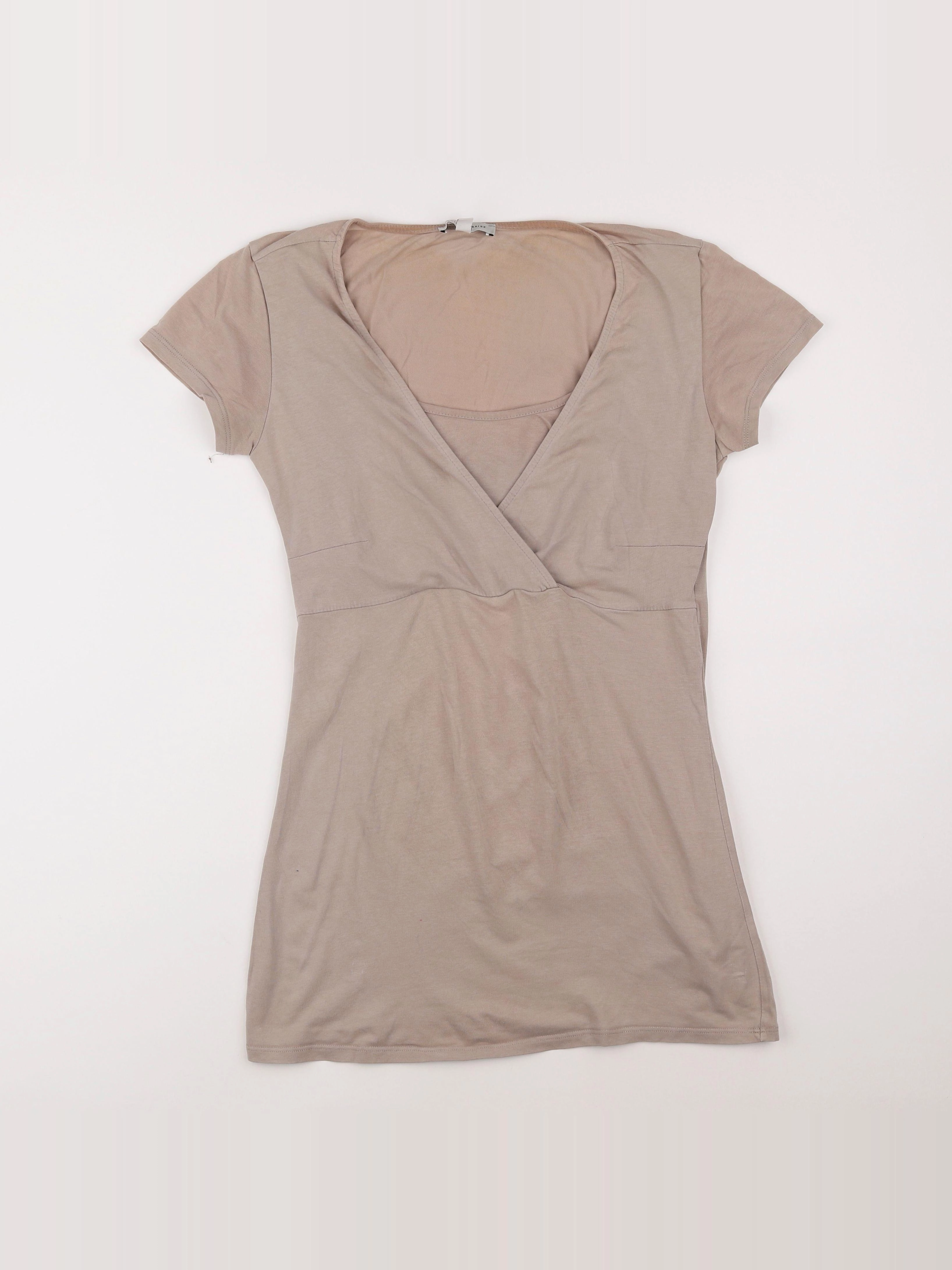 Envie de fraise - tee-shirt grossesse beige - 36 à 38