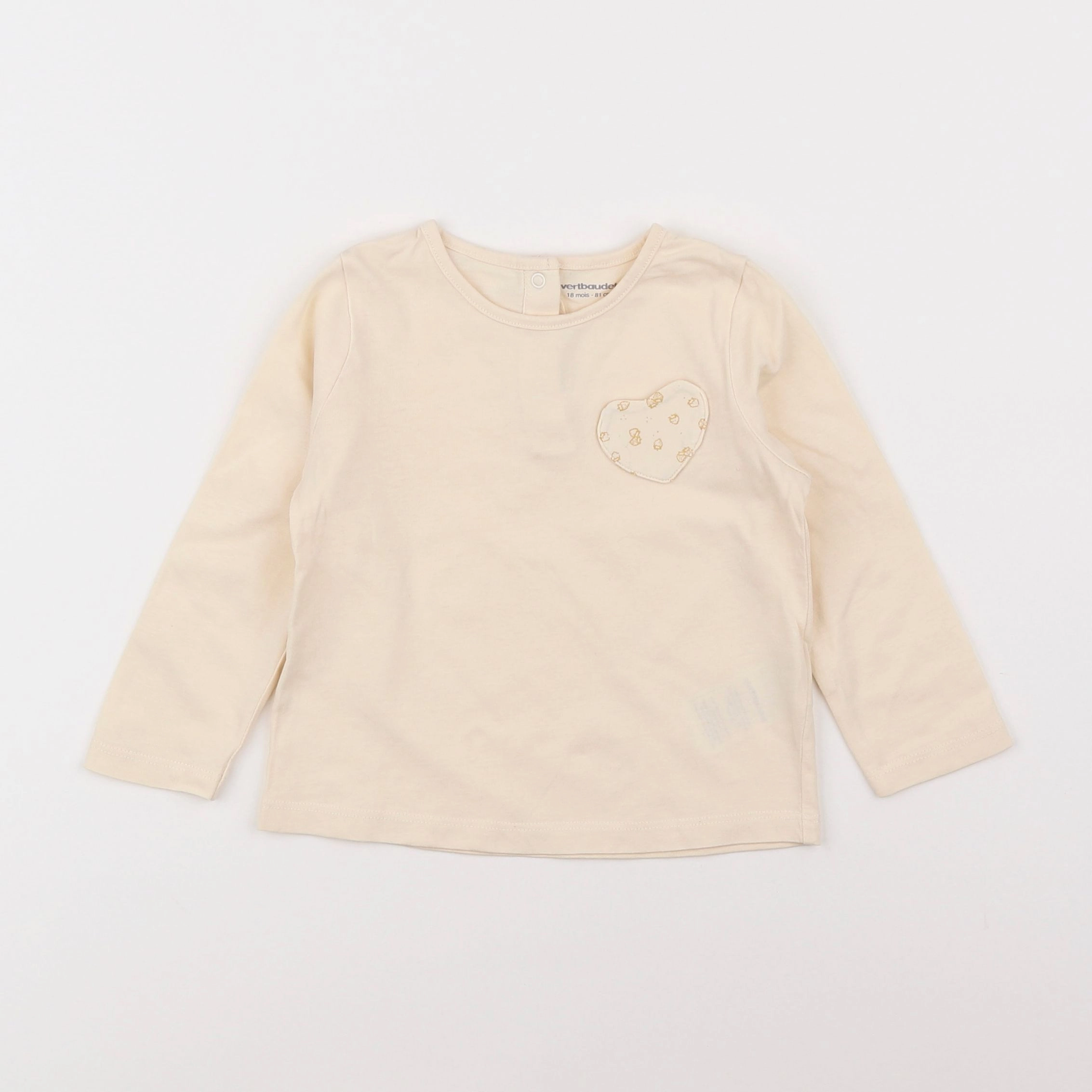 Vertbaudet - tee-shirt beige - 18 mois