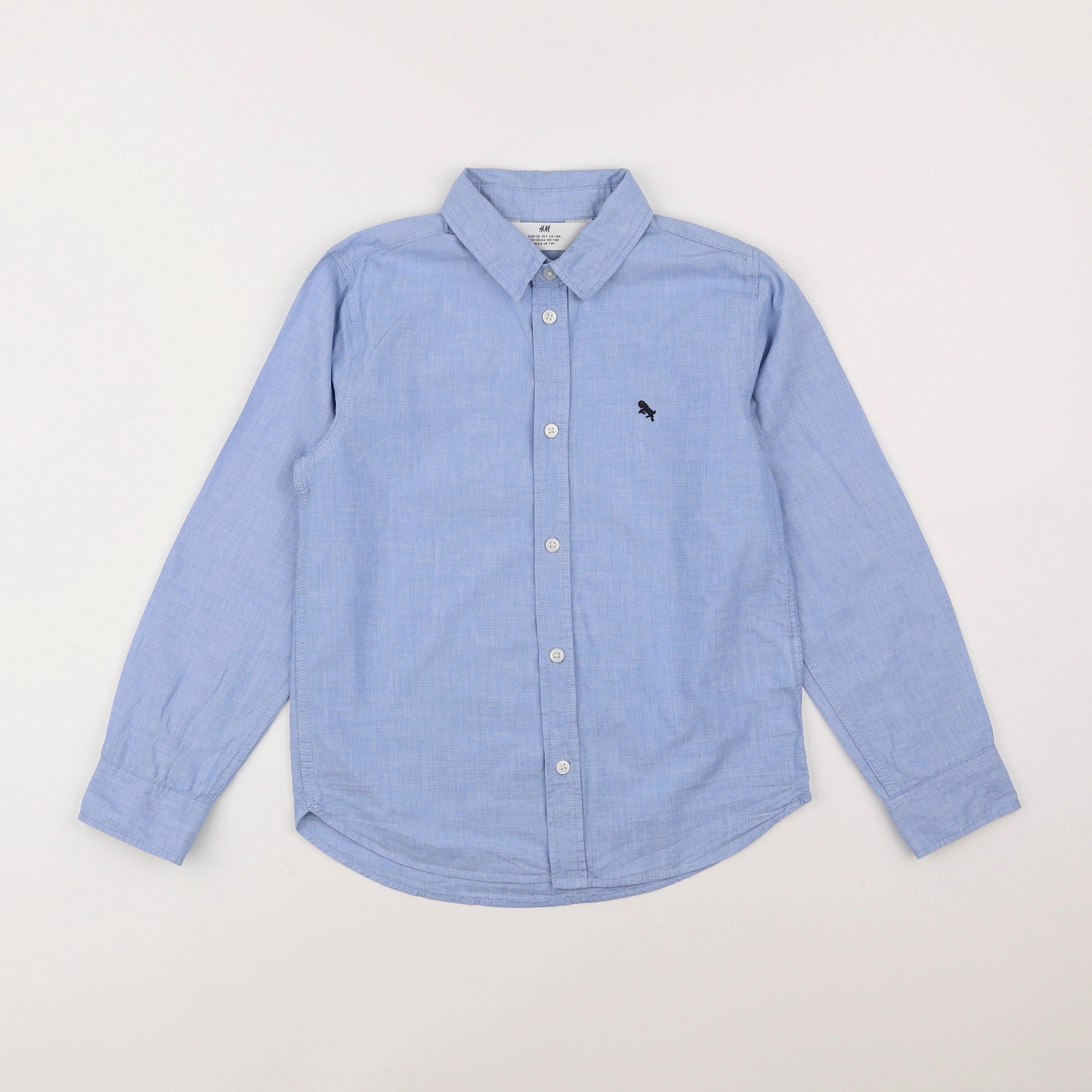 H&M - chemise bleu - 7/8 ans