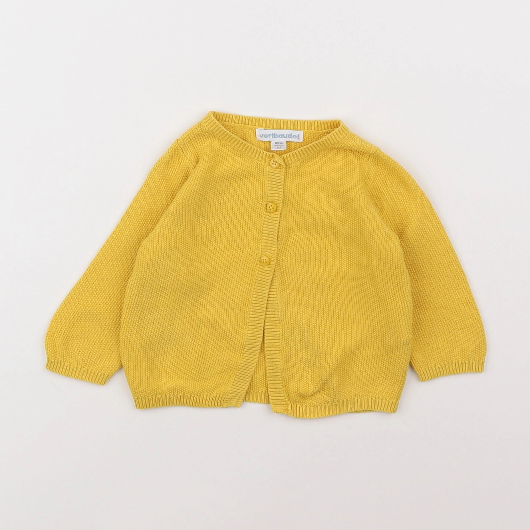 Vertbaudet - gilet jaune - 3 mois
