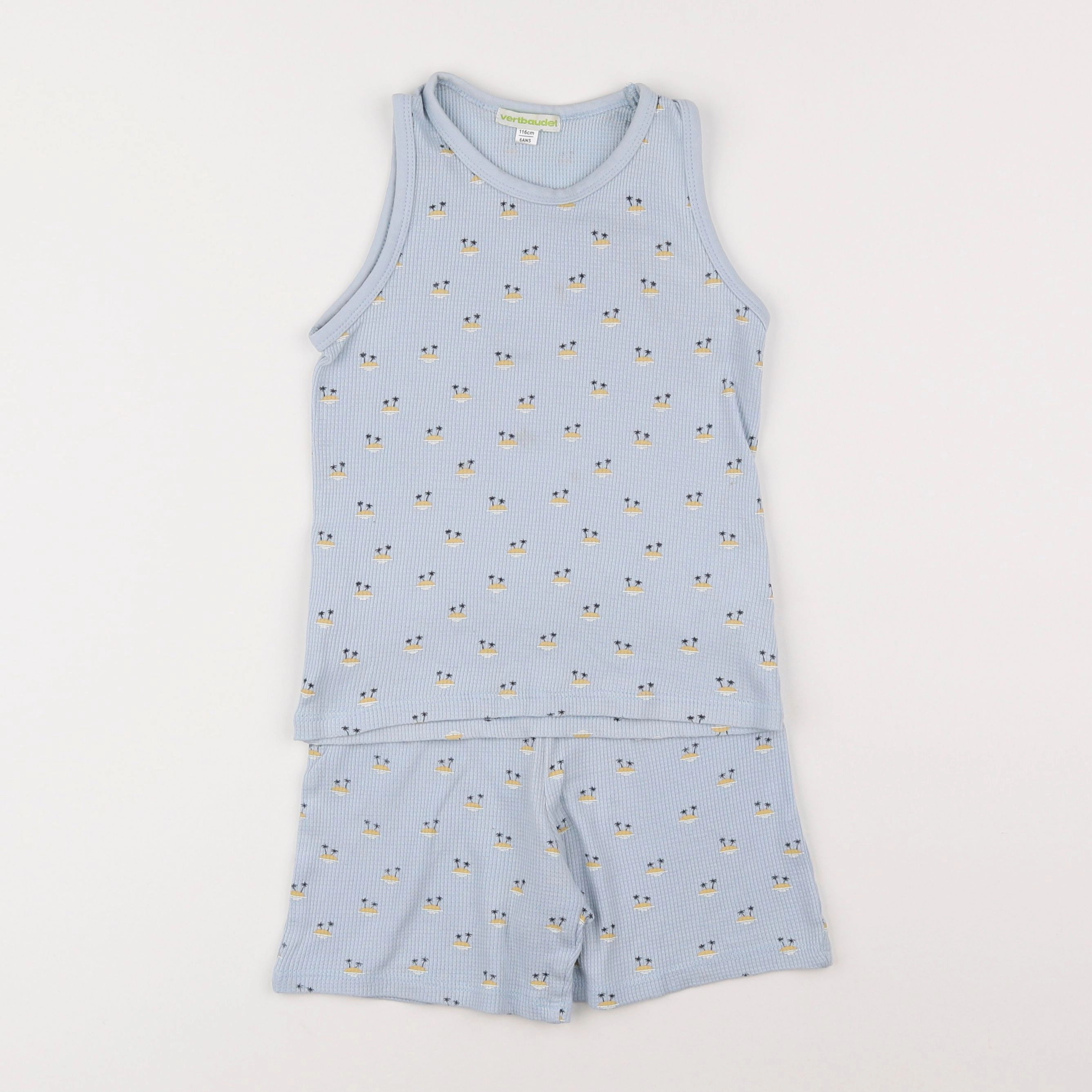 Vertbaudet - pyjama coton bleu - 6 ans