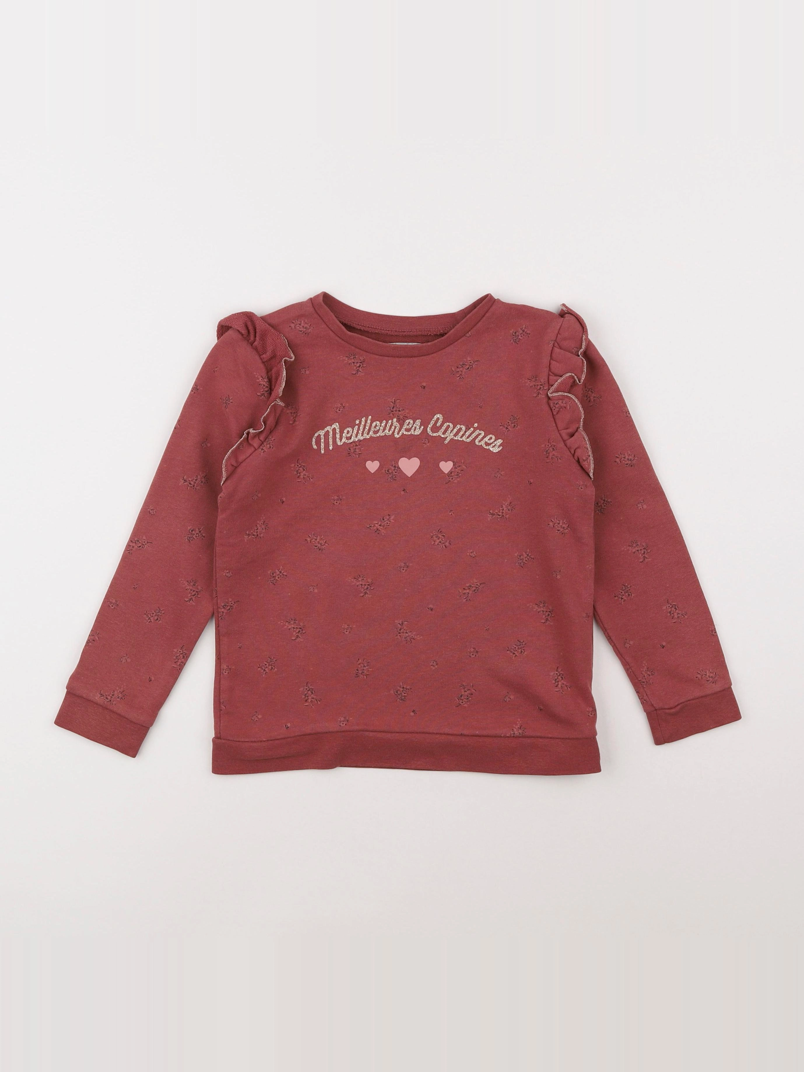 Vertbaudet - sweat rose, or - 6 ans
