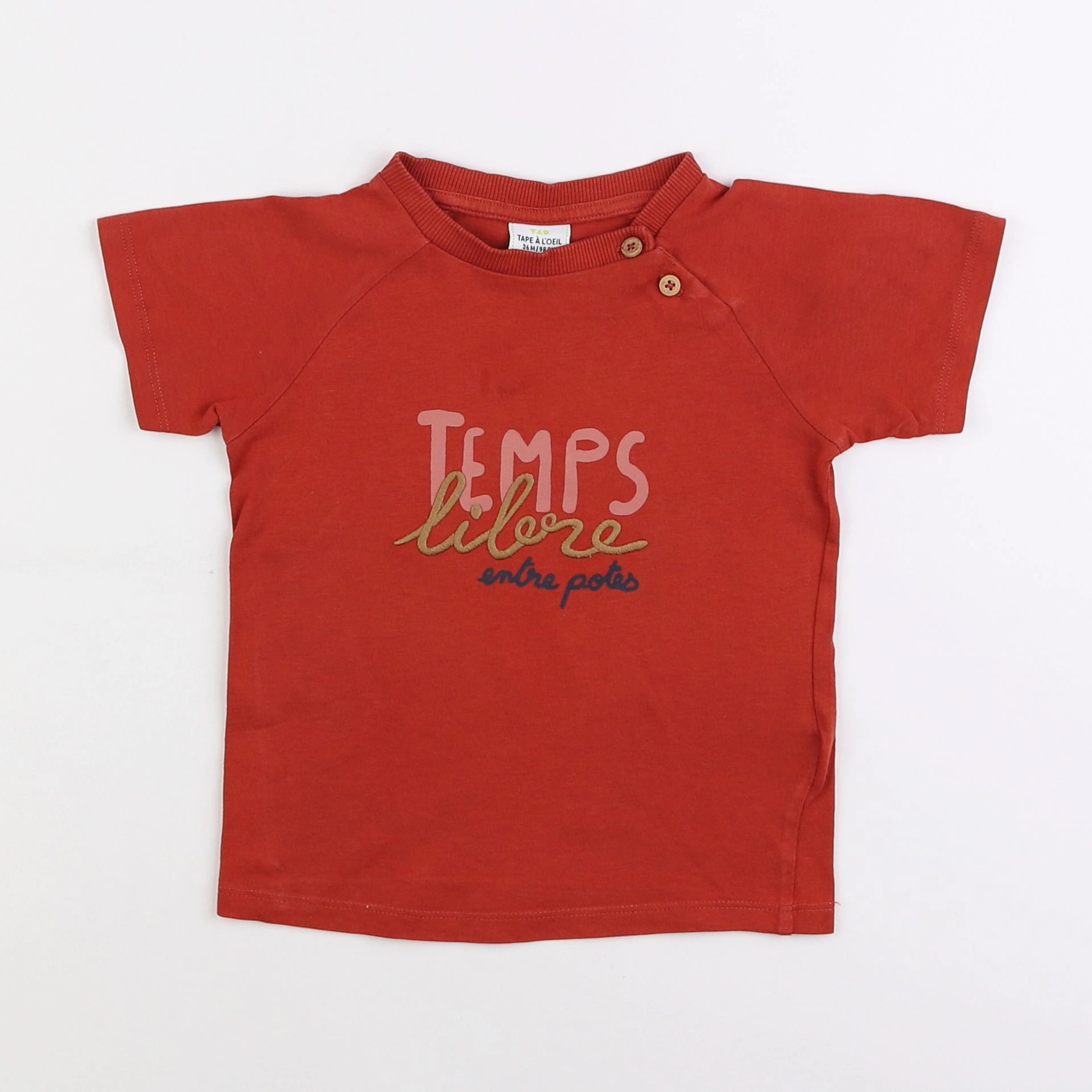 Tape à l'oeil - tee-shirt imprimé au dos rouge - 3 ans