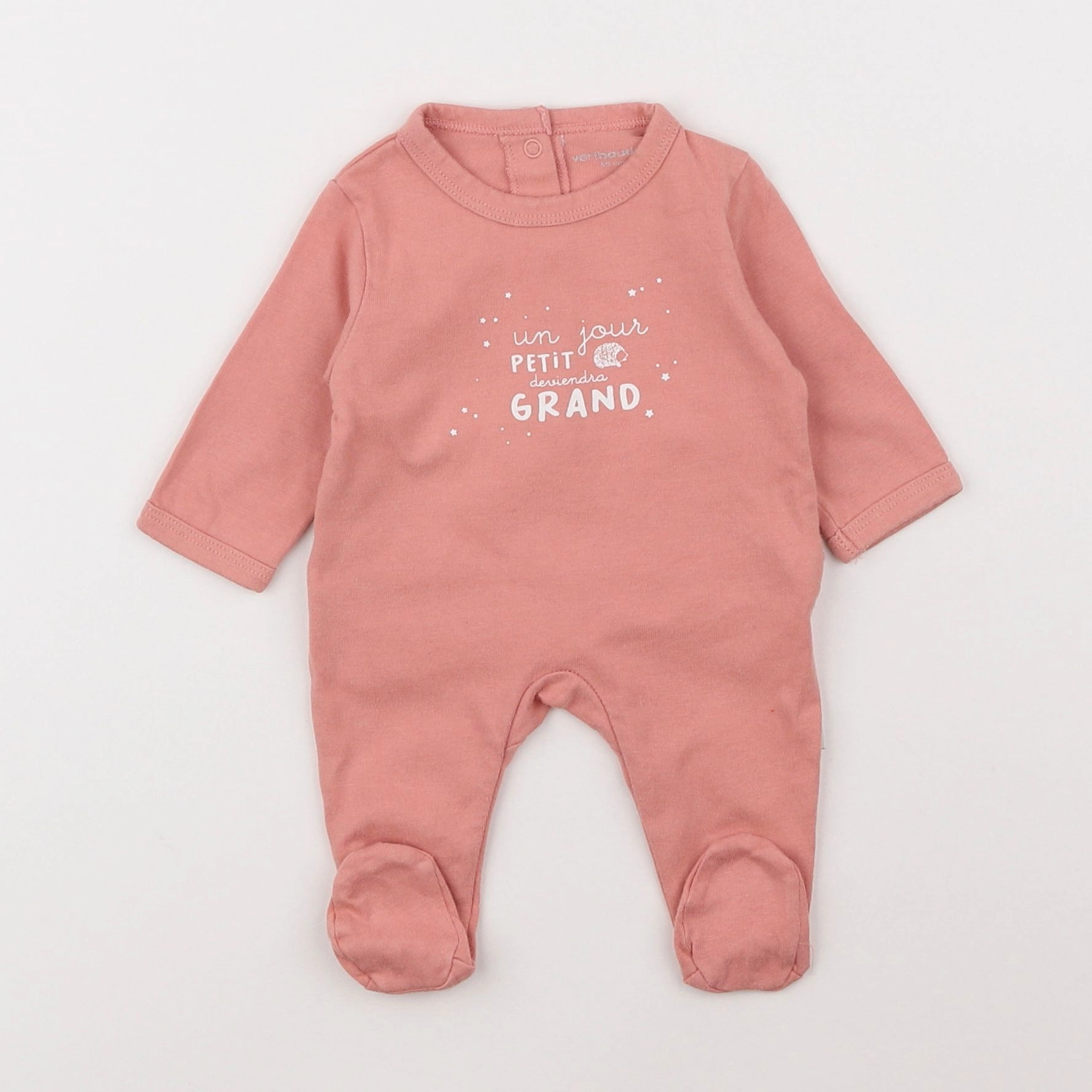 Vertbaudet - pyjama coton rose - 0 mois