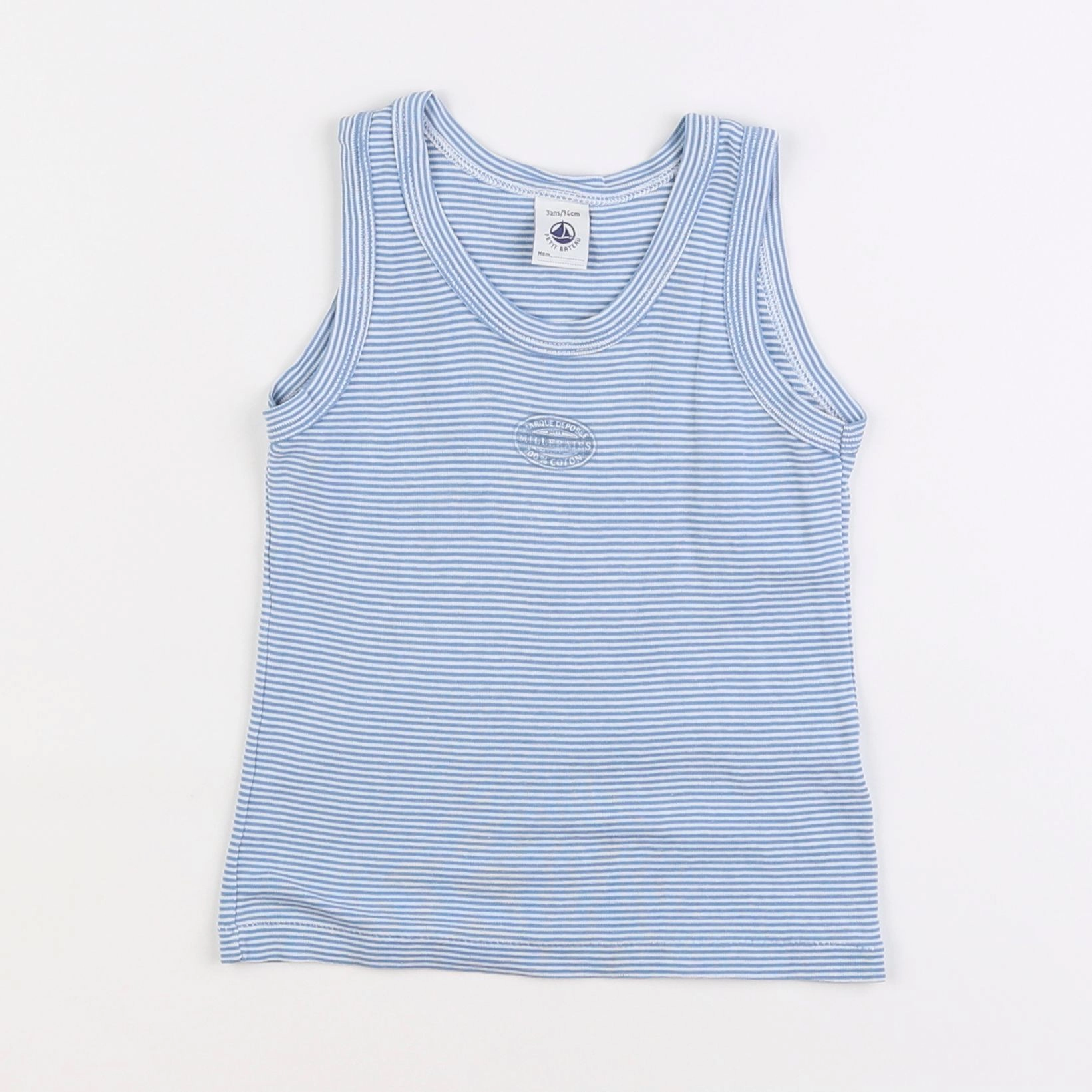 Petit Bateau - maillot de corps bleu - 3 ans