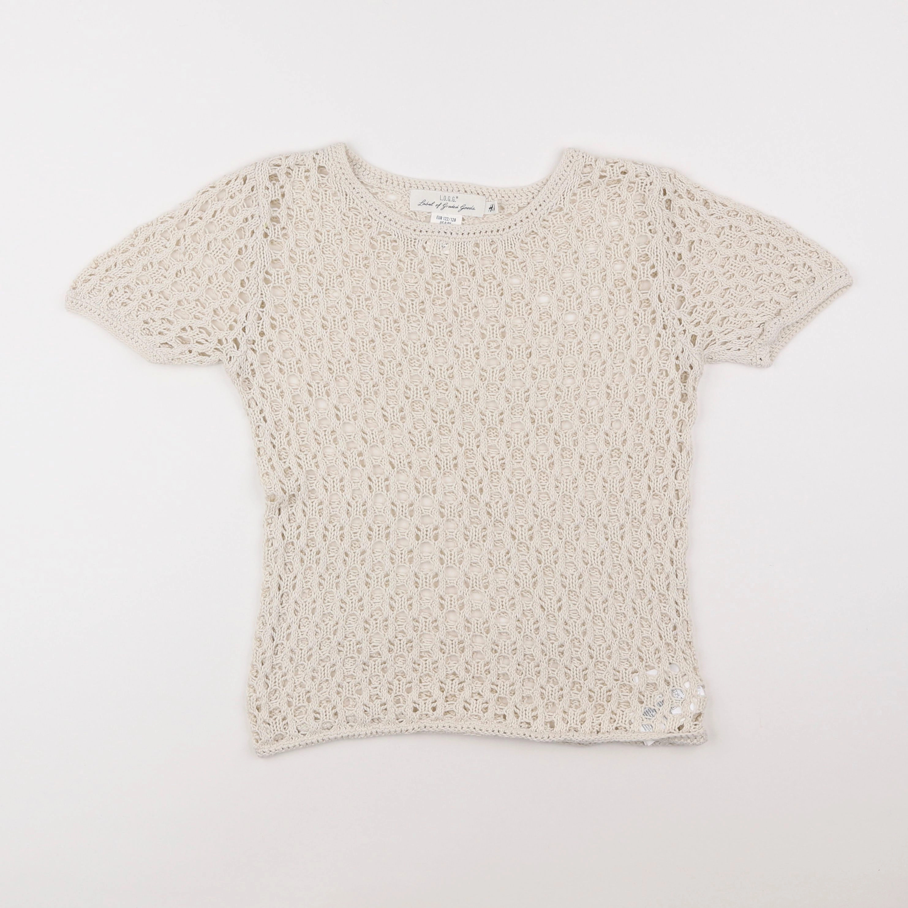 H&M - tee-shirt beige - 7/8 ans