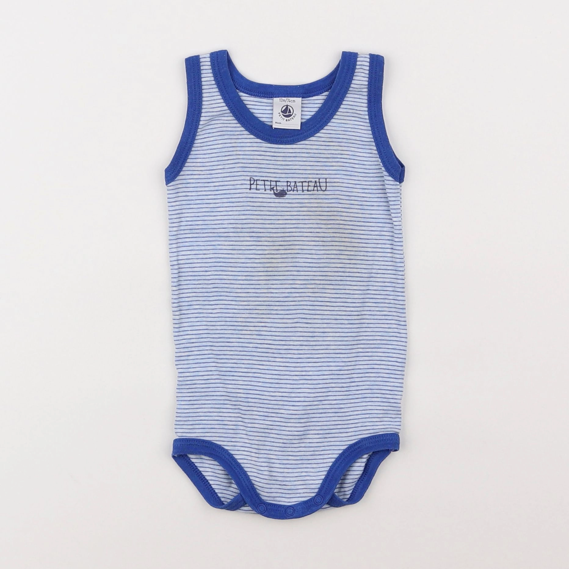 Petit Bateau - body bleu - 12 mois