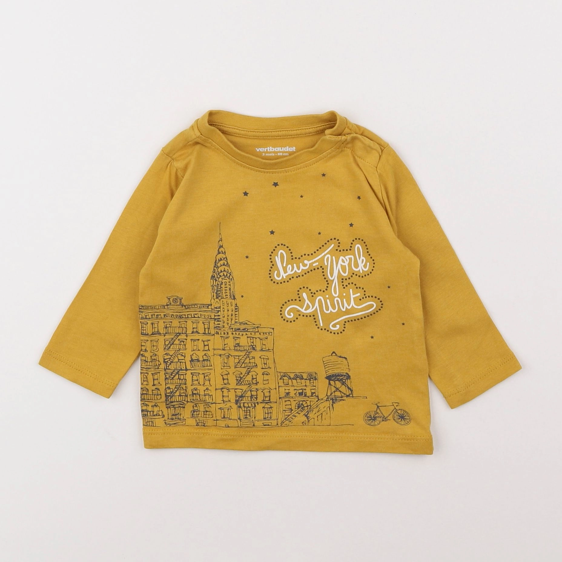 Vertbaudet - tee-shirt jaune - 3 mois
