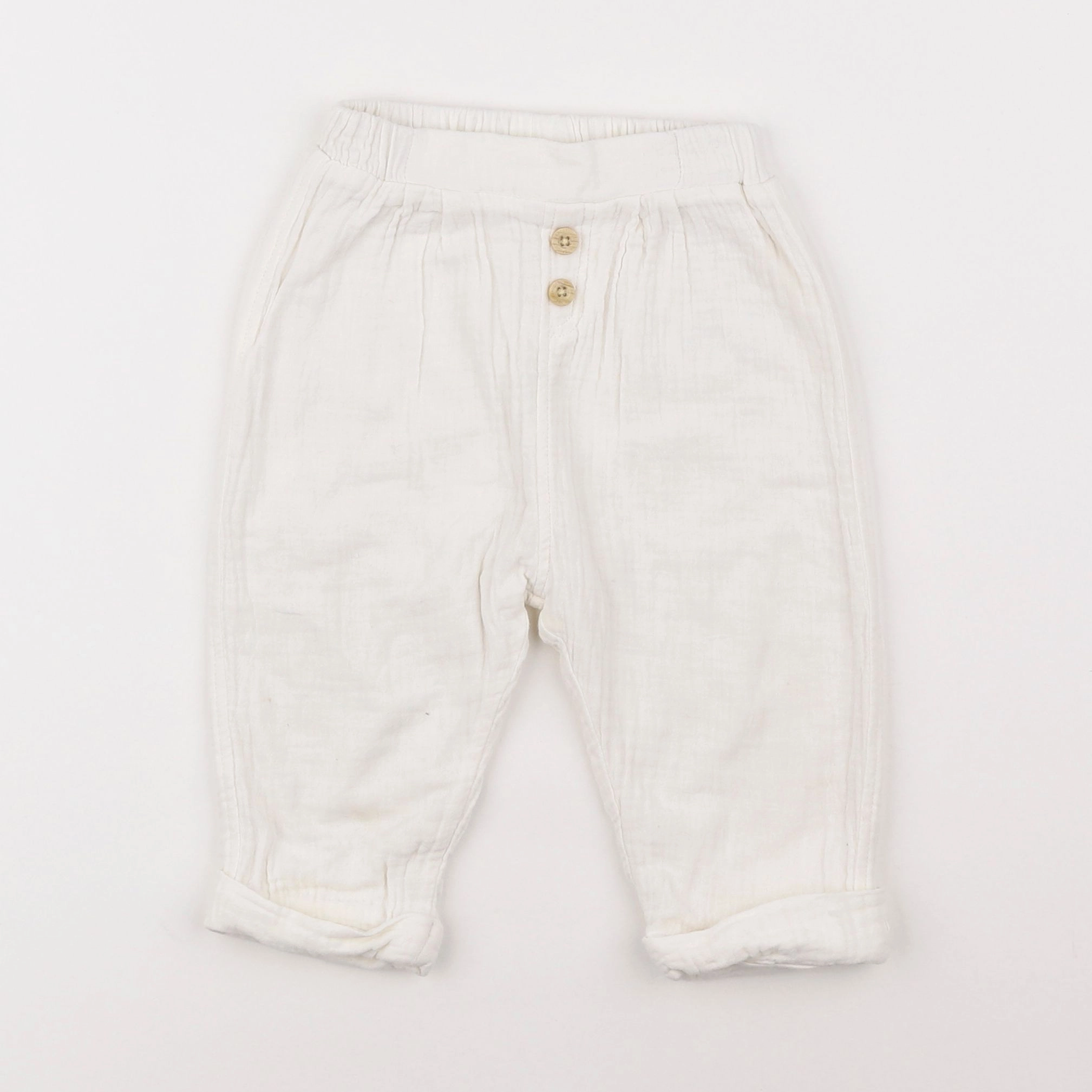 Vertbaudet - pantalon doublé blanc - 18 mois