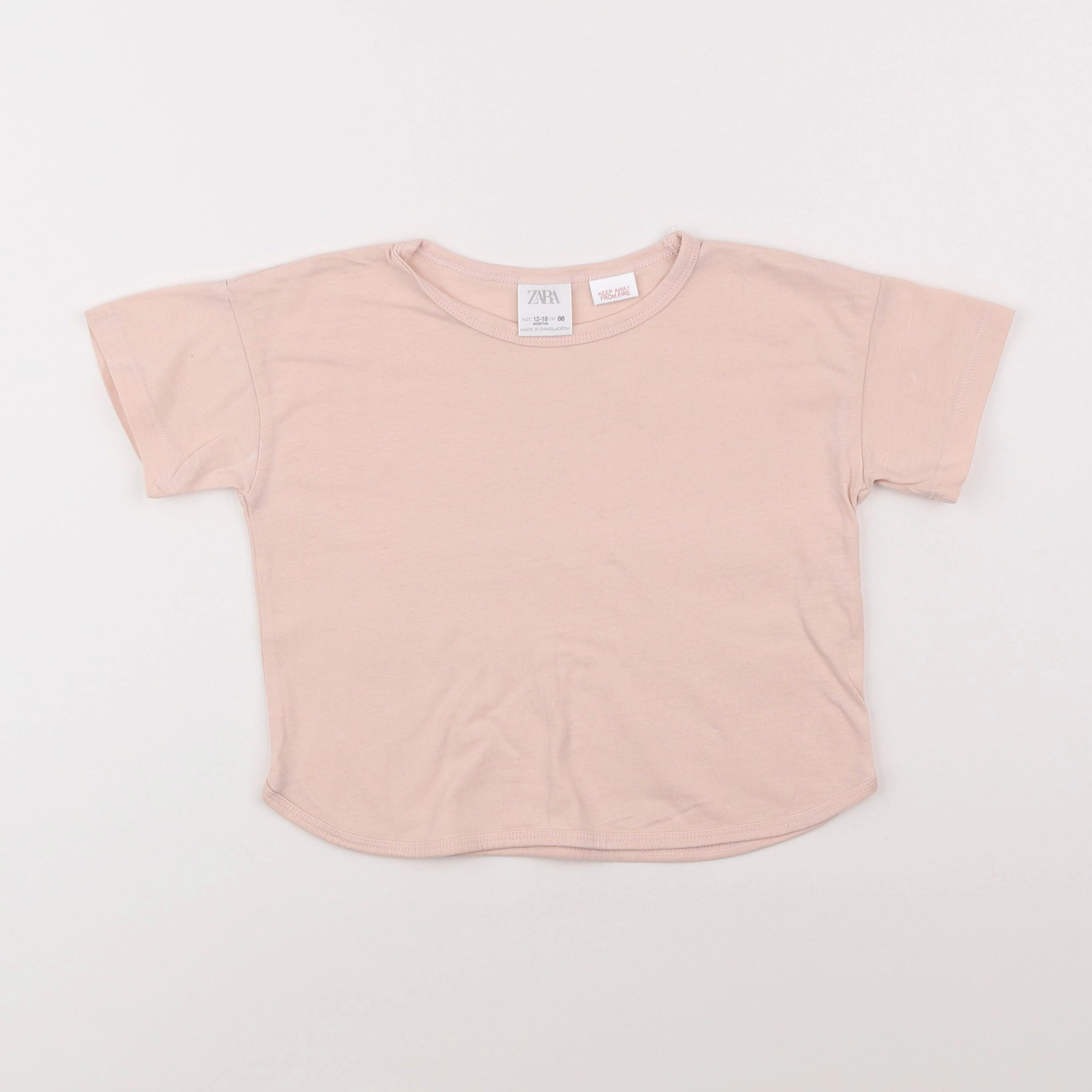 Zara - tee-shirt rose - 12/18 mois