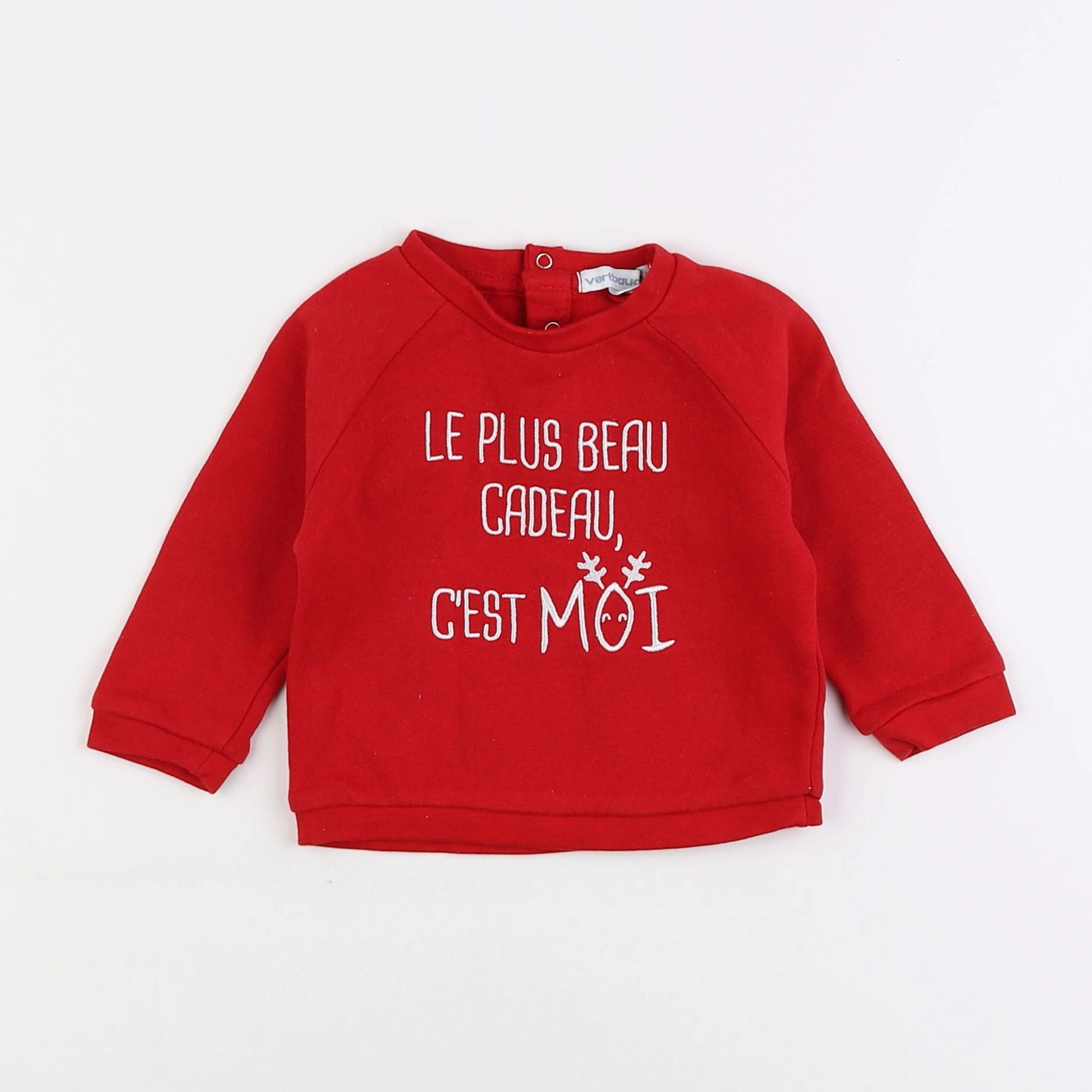 Vertbaudet - sweat rouge - 6 mois