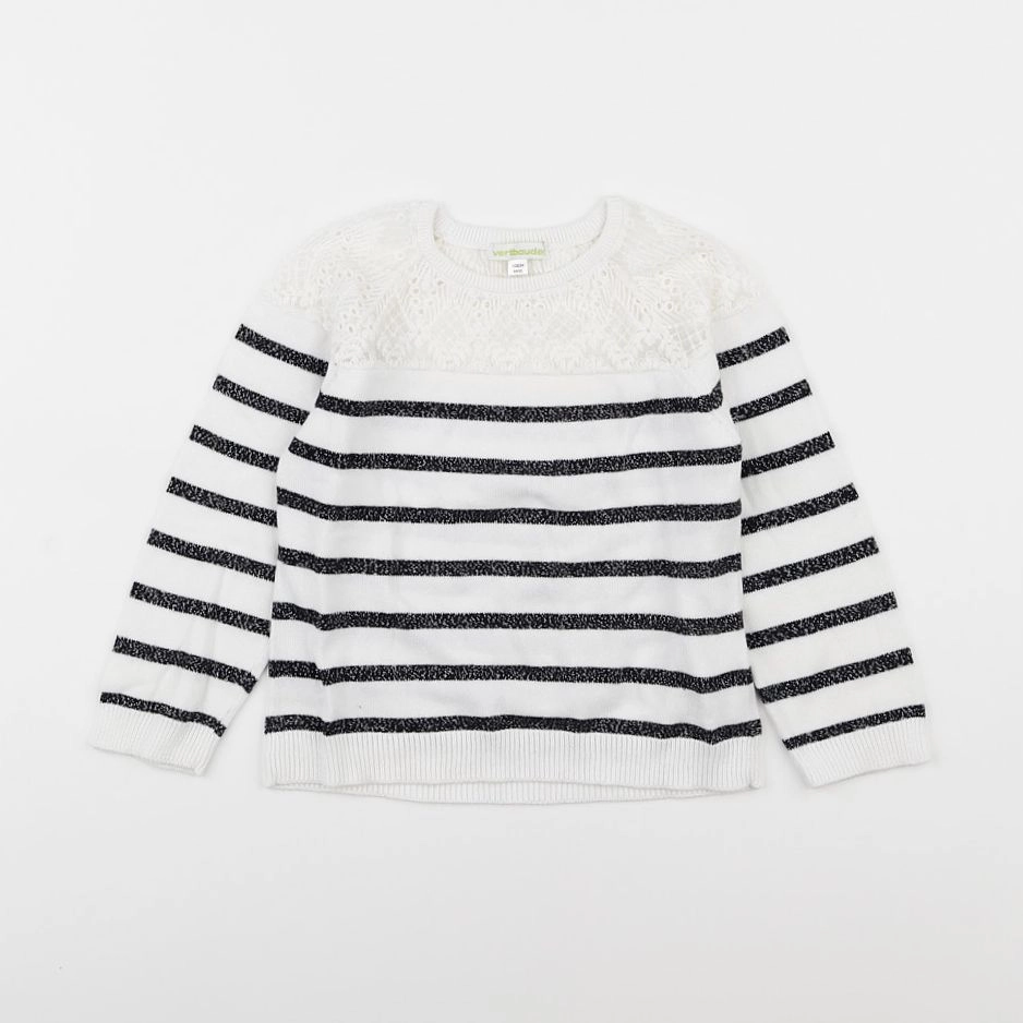 Vertbaudet - pull bleu, blanc - 4 ans