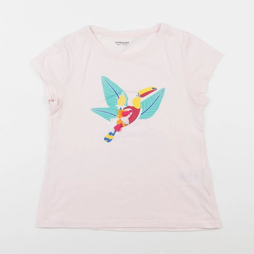 Vertbaudet - tee-shirt rose - 8 ans