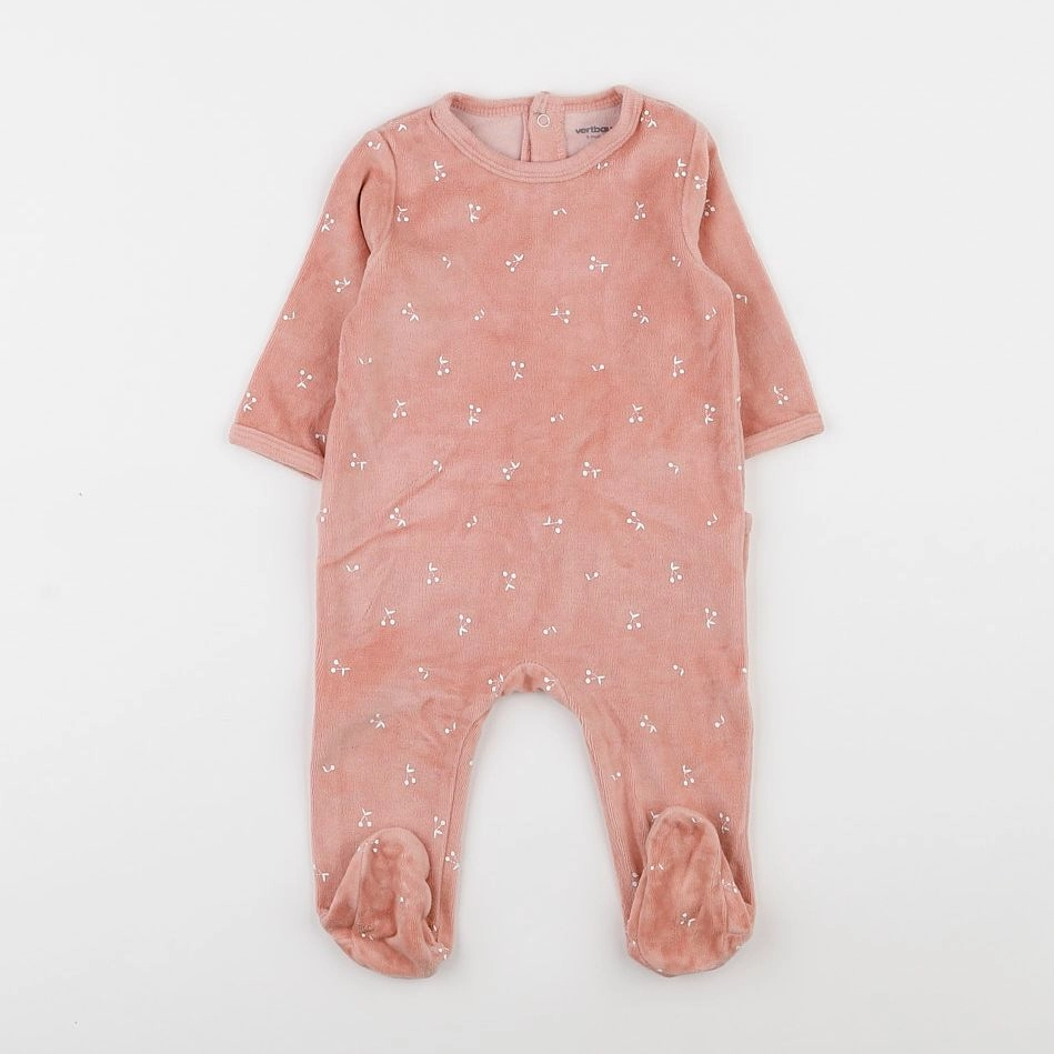 Vertbaudet - pyjama velours rose - 6 mois