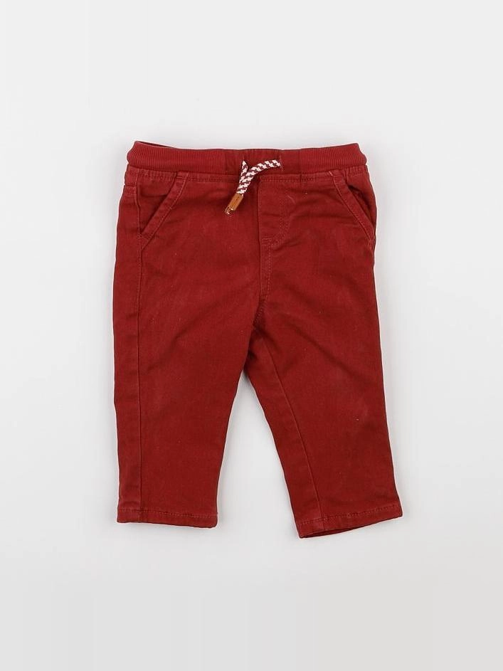 Vertbaudet - pantalon rouge - 9 mois