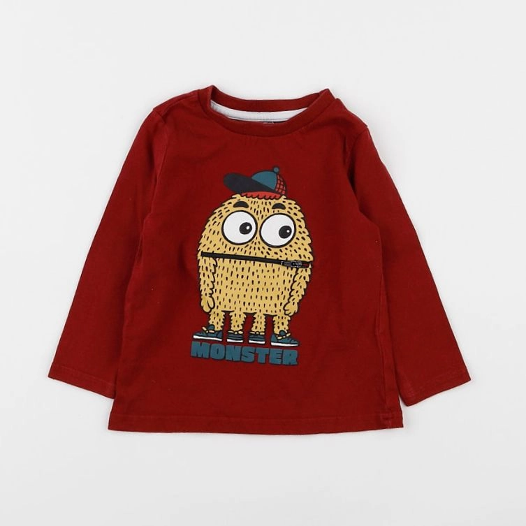 Vertbaudet - tee-shirt rouge - 2 ans