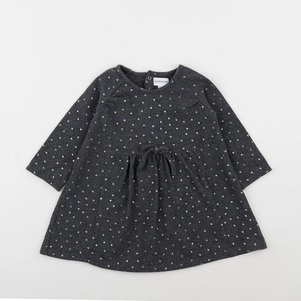 Vertbaudet - robe gris - 18 mois