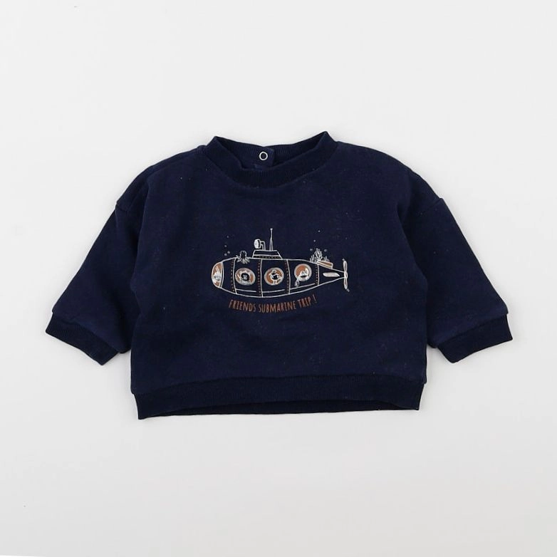 Vertbaudet - sweat bleu - 6 mois