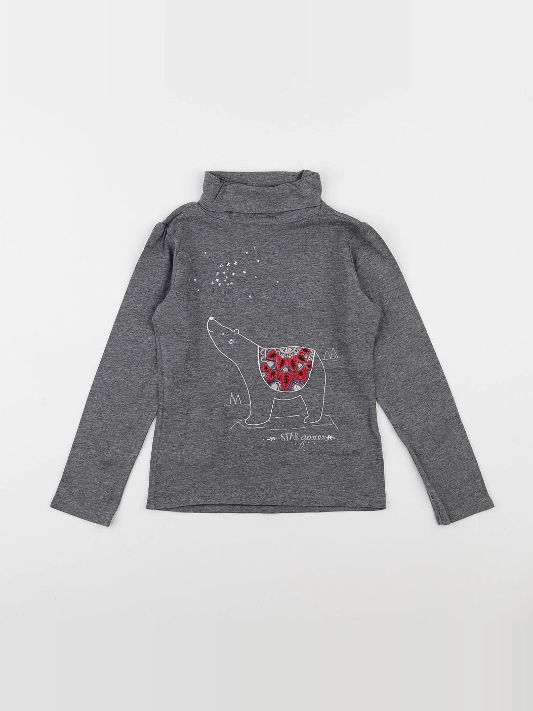 Vertbaudet - sous-pull gris - 8 ans