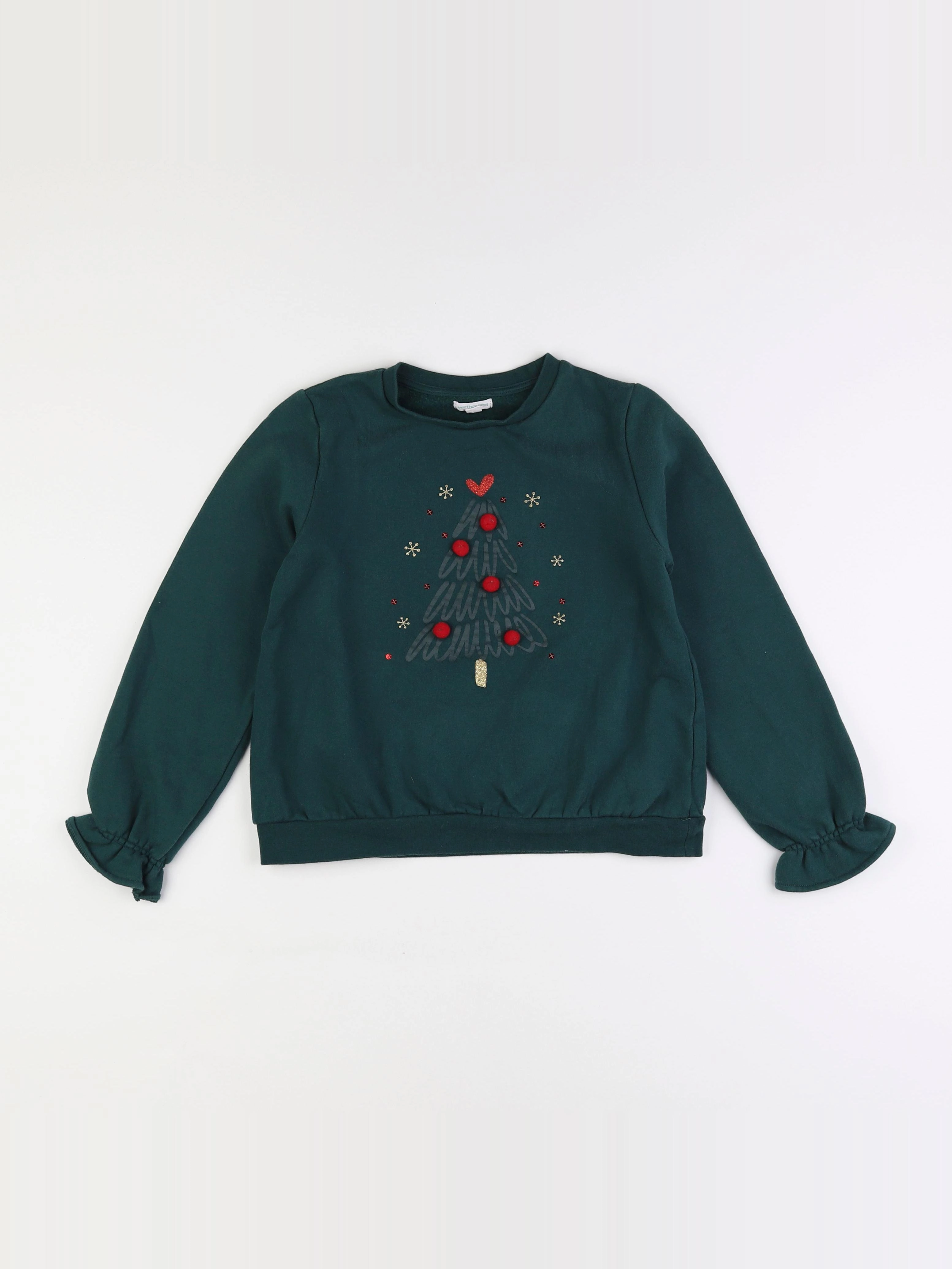 Vertbaudet - sweat vert - 10 ans