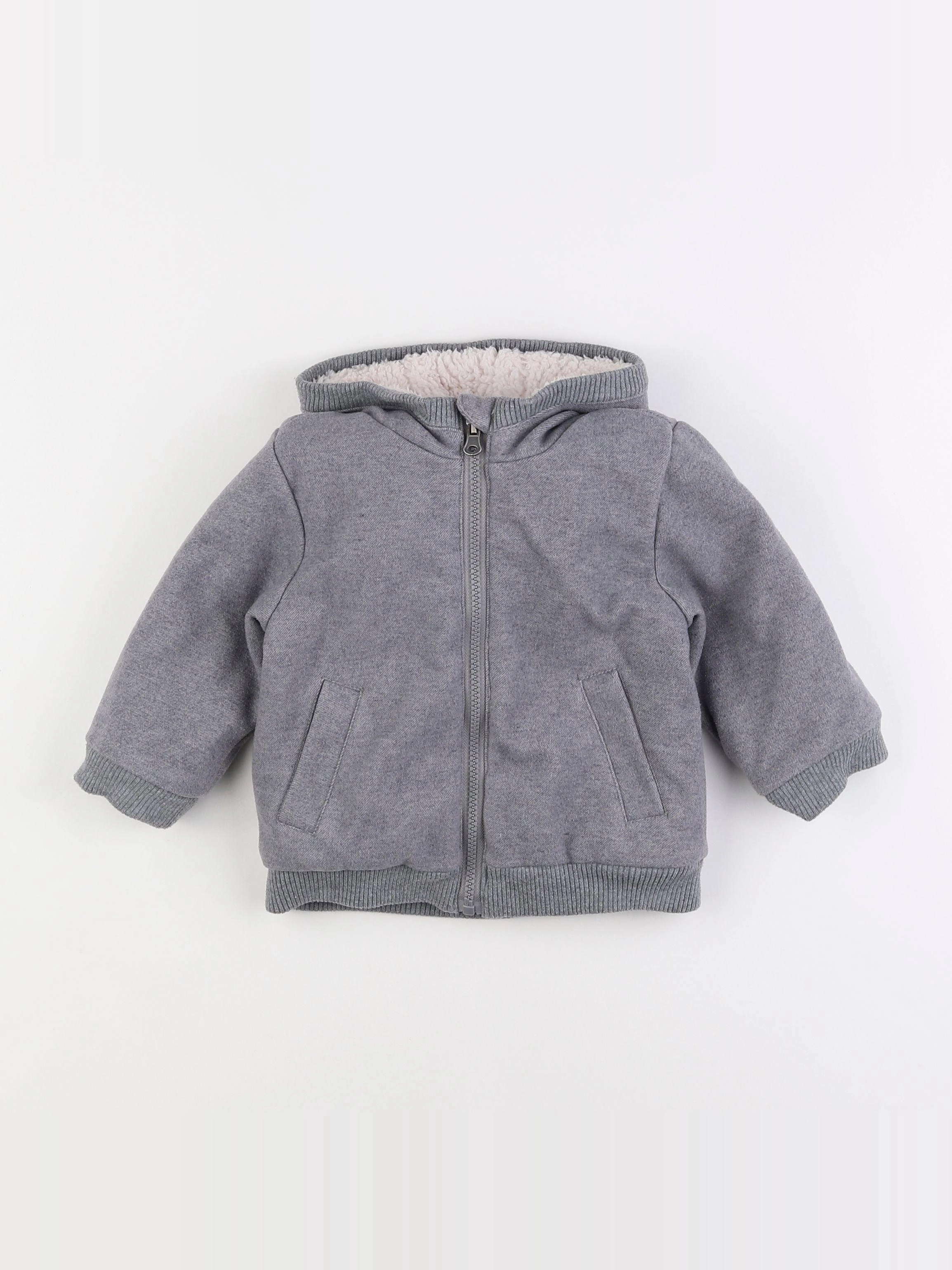 Vertbaudet - manteau gris - 18 mois