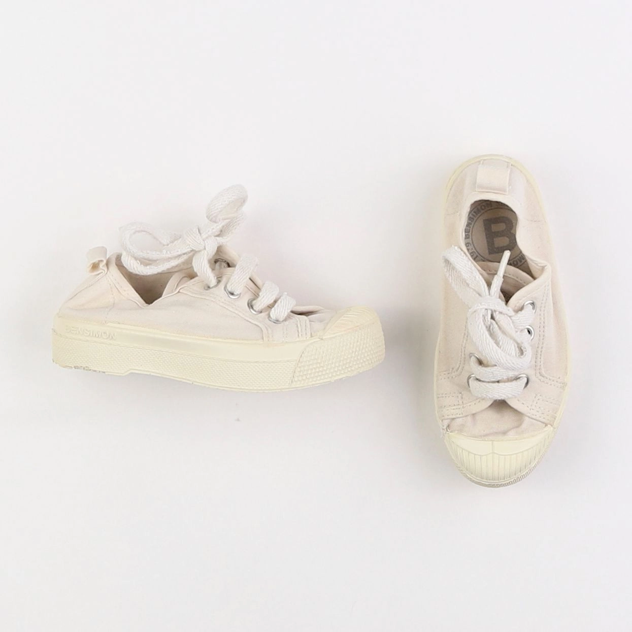 Bensimon - tennis à scratch/ lacets blanc - pointure 26