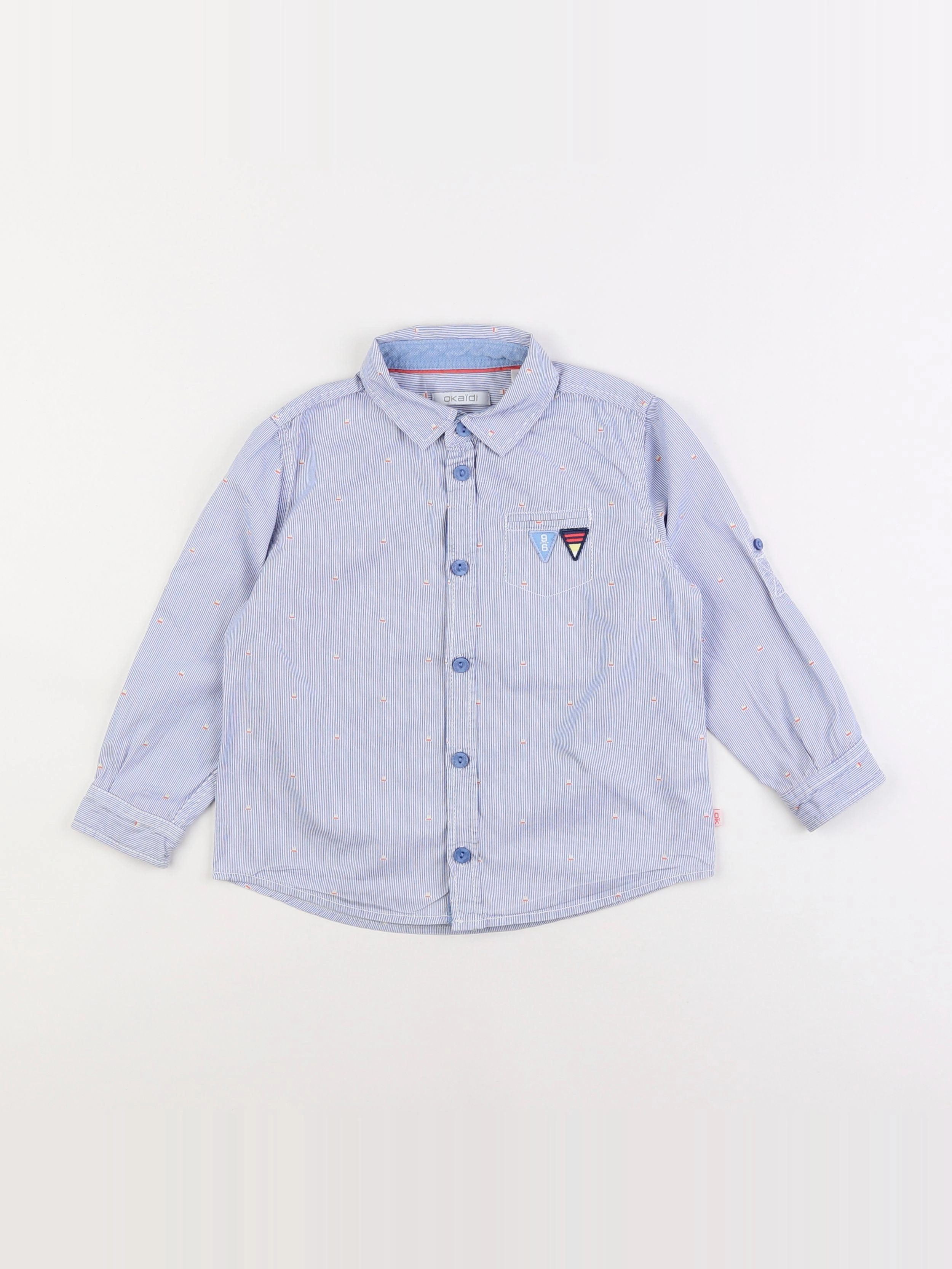 Okaidi - chemise bleu - 3 ans
