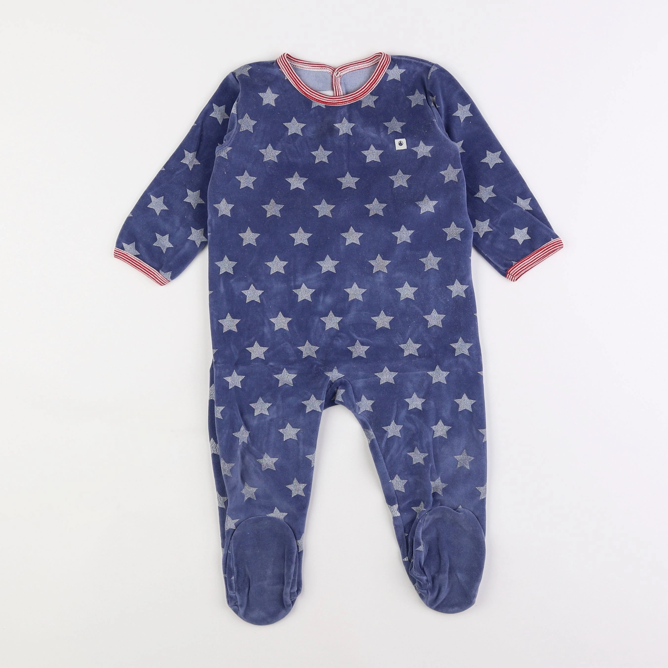 Petit Bateau - pyjama velours bleu - 18 mois