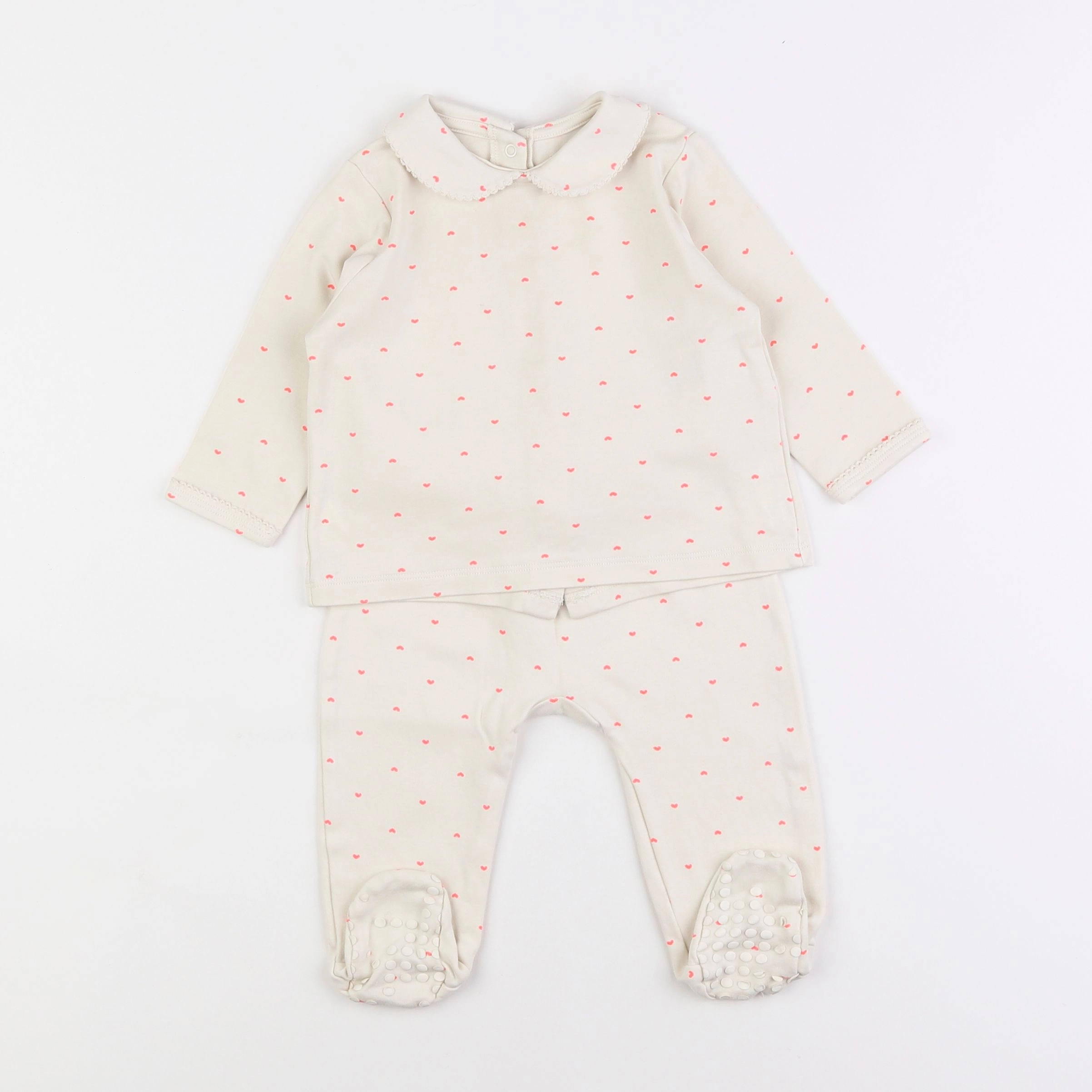 Vertbaudet - pyjama coton beige - 12 mois