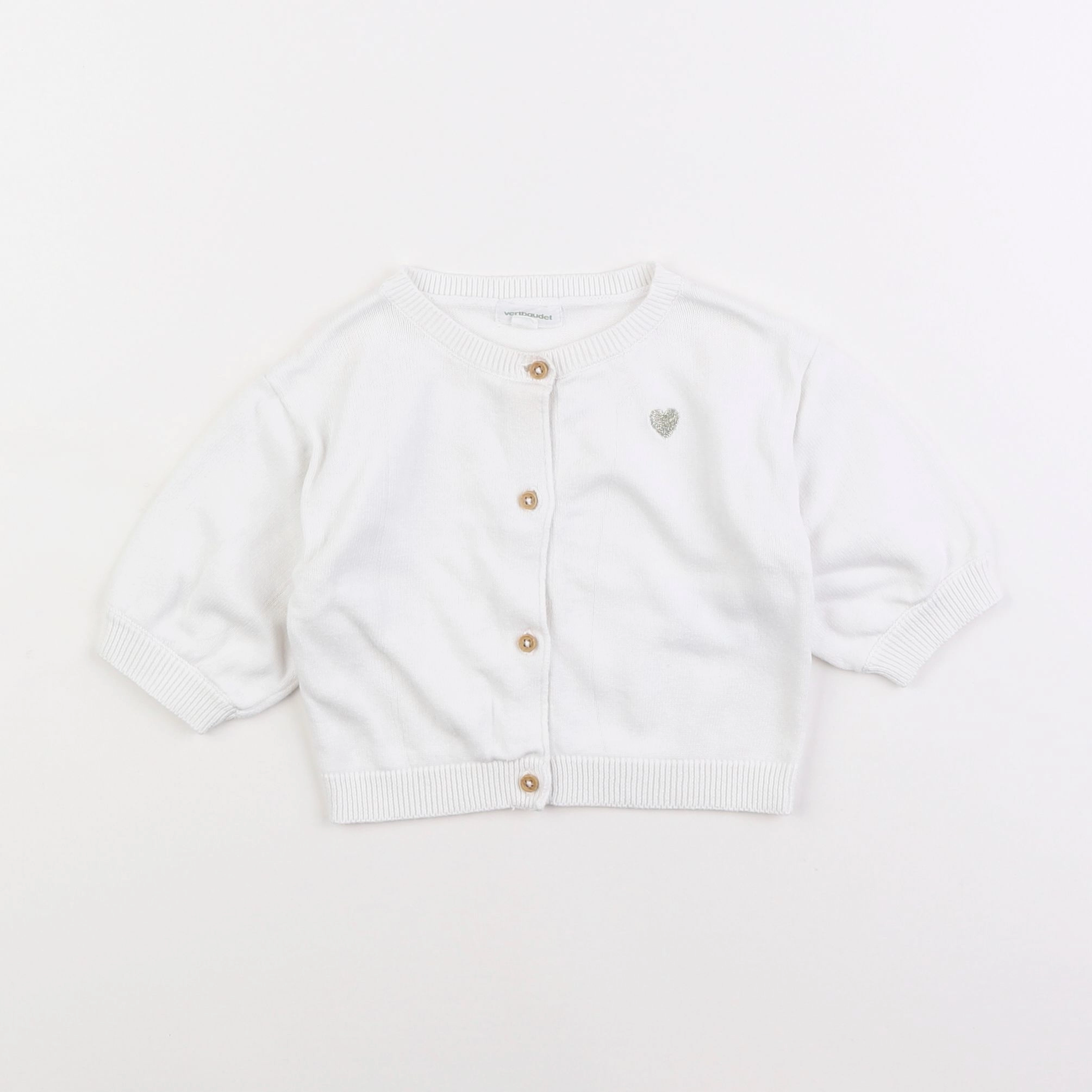 Vertbaudet - gilet blanc - 6 mois