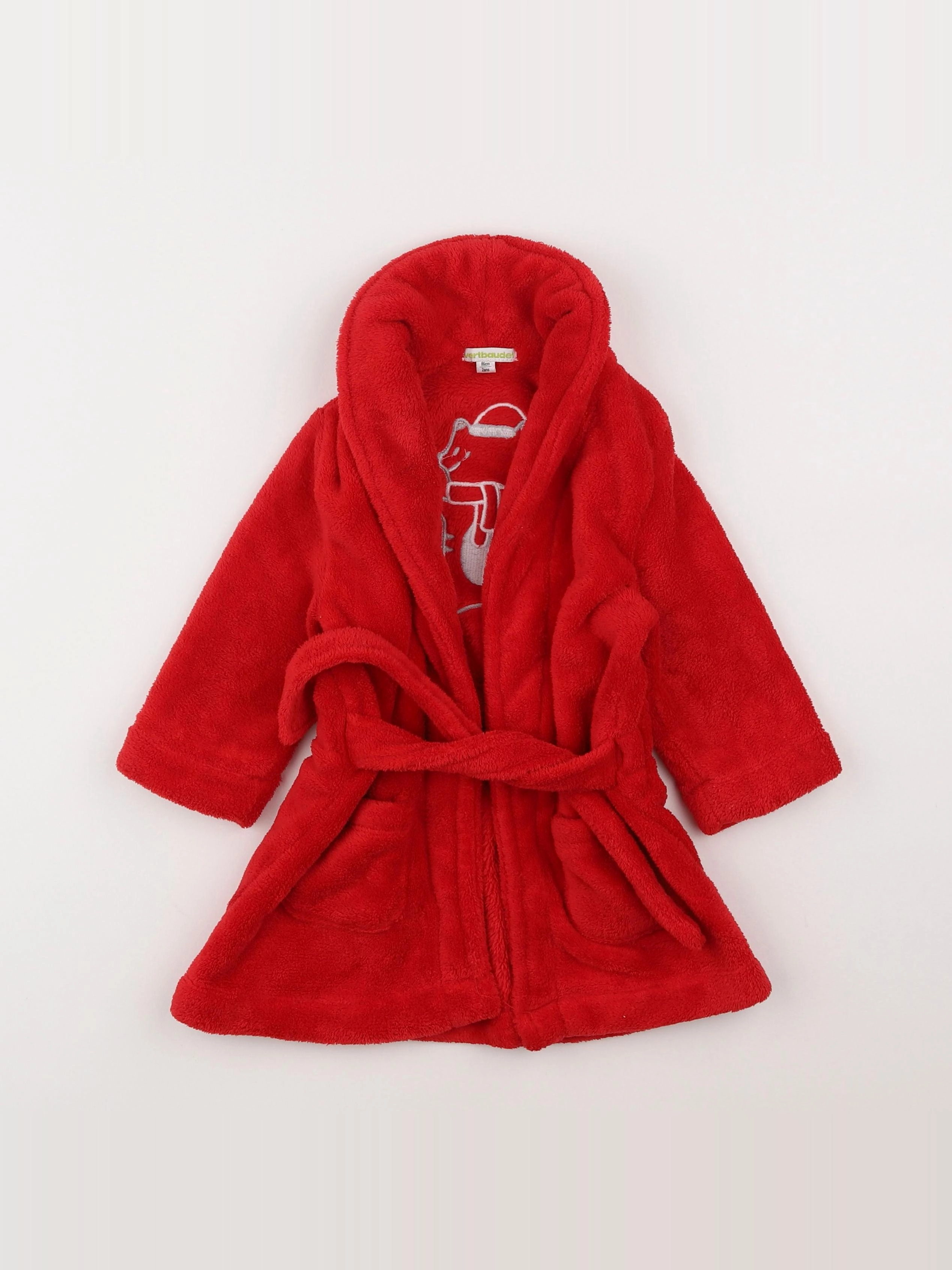 Vertbaudet - robe de chambre rouge - 2 ans