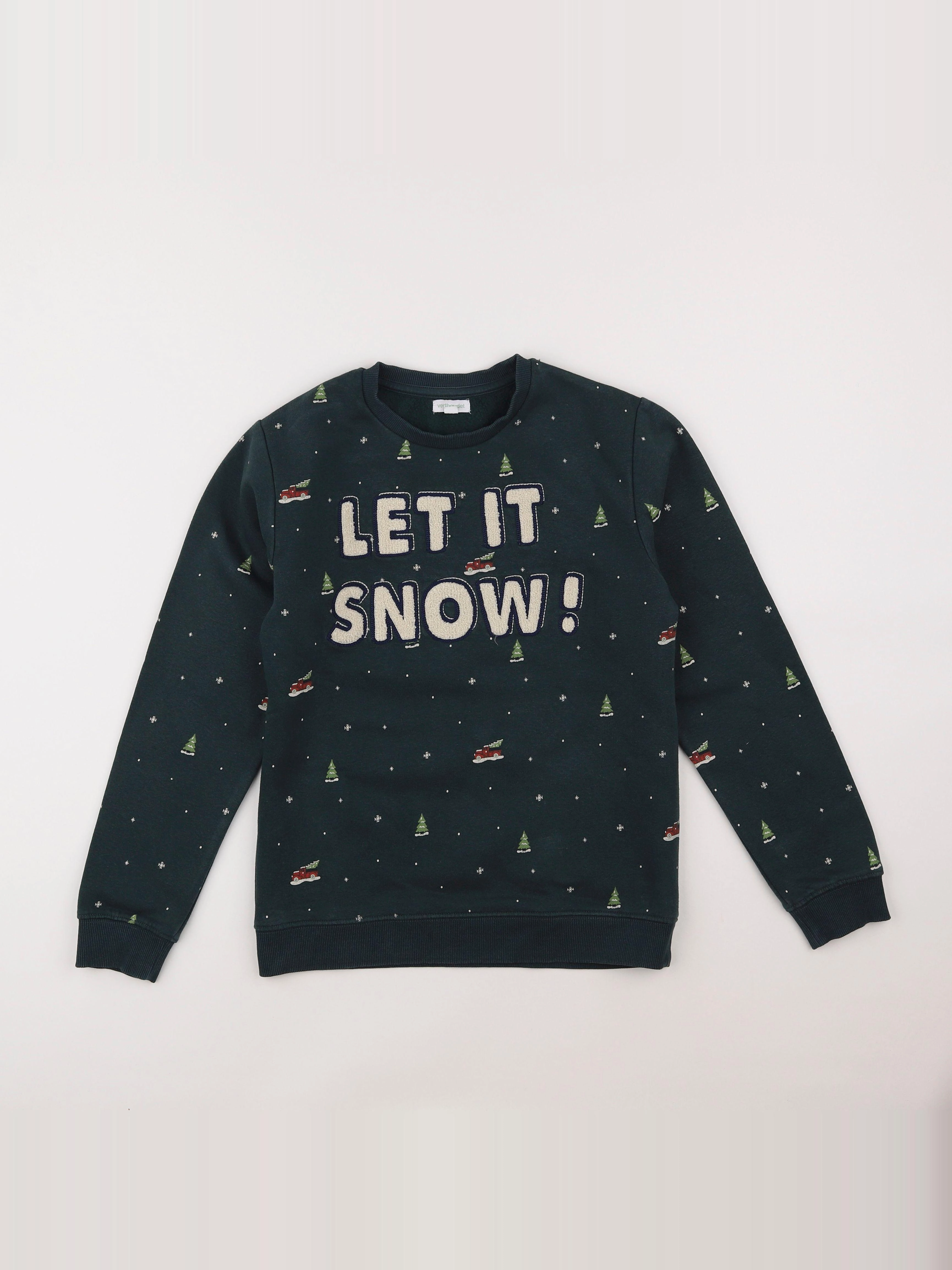 Vertbaudet - sweat vert - 12 ans